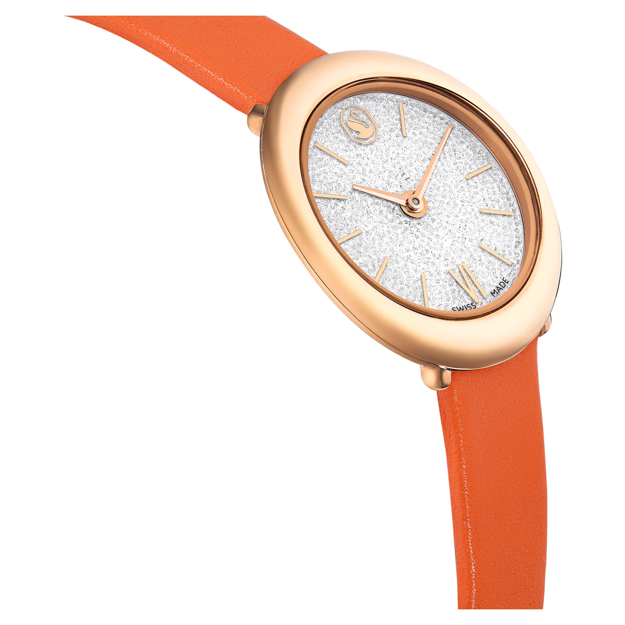 Imber watch Swiss Made, Leather strap, Orange, Rose gold-tone finish - Image 5