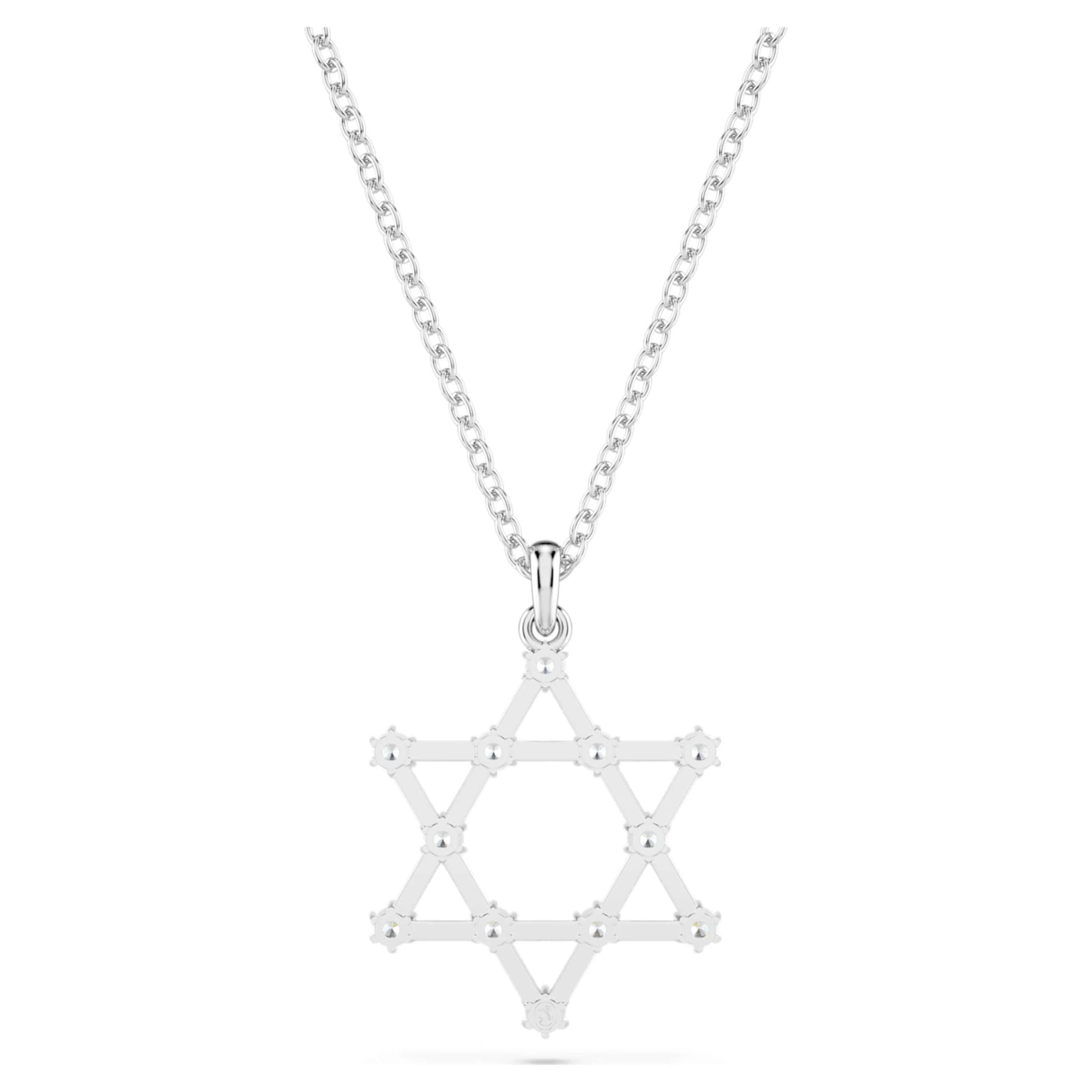 Insigne pendant Round cut, Star, White, Rhodium plated - Image 4
