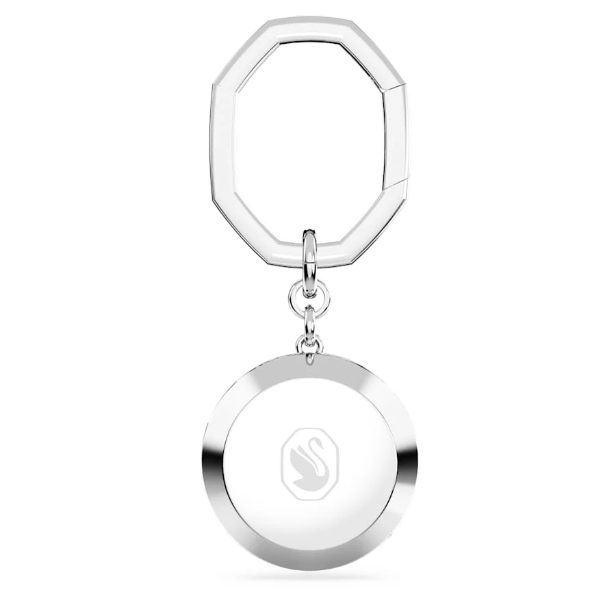 Key ring Round cut, White, Rhodium plated - Image 3