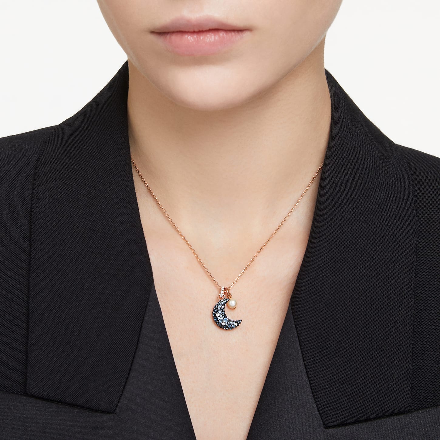 Luna pendant Moon, Multicolored, Rose gold-tone plated - Image 5