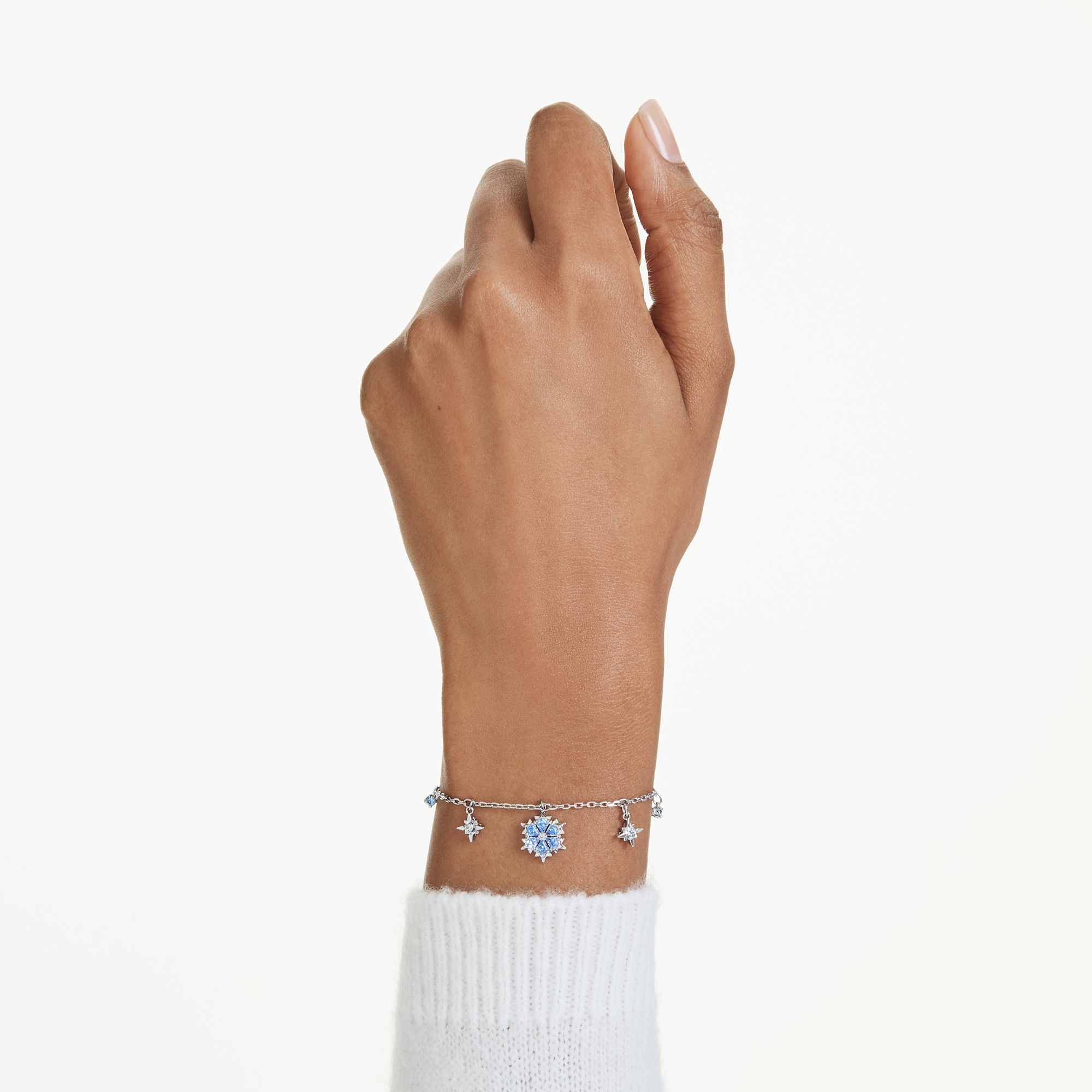 Magic bracelet Snowflake, Blue, Rhodium plated - Image 6