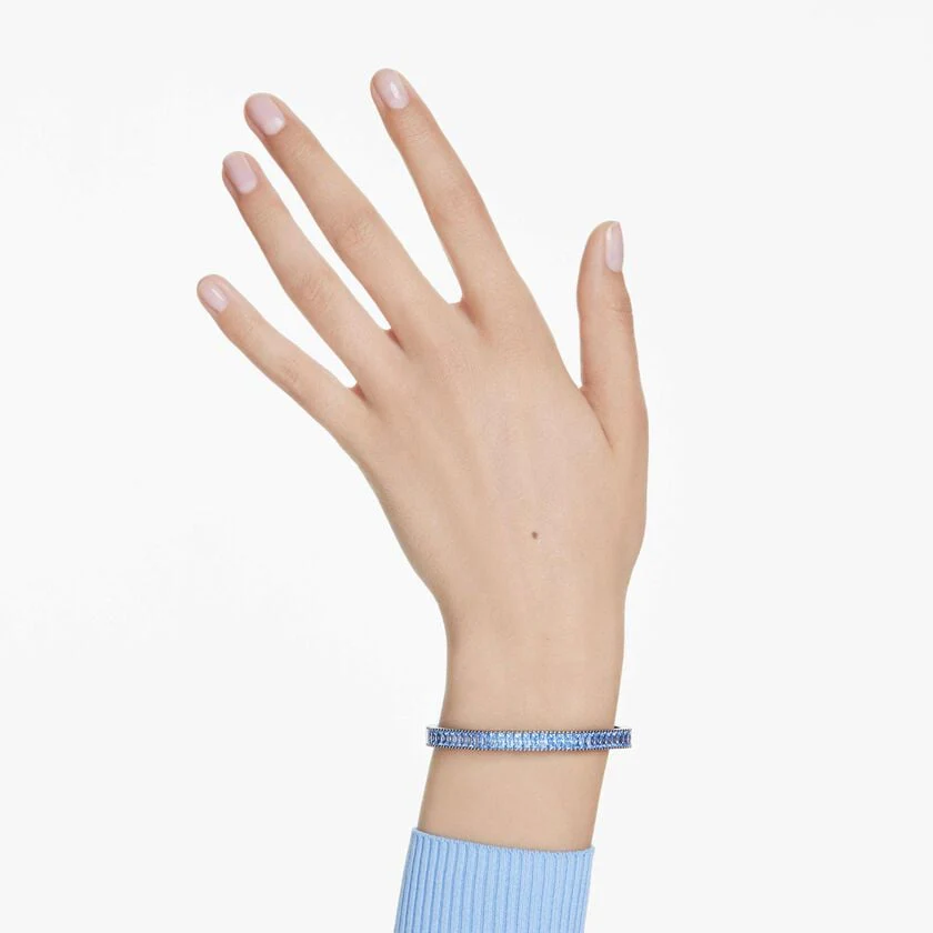Matrix bangle Baguette cut, Blue, Ruthenium plated - Image 6