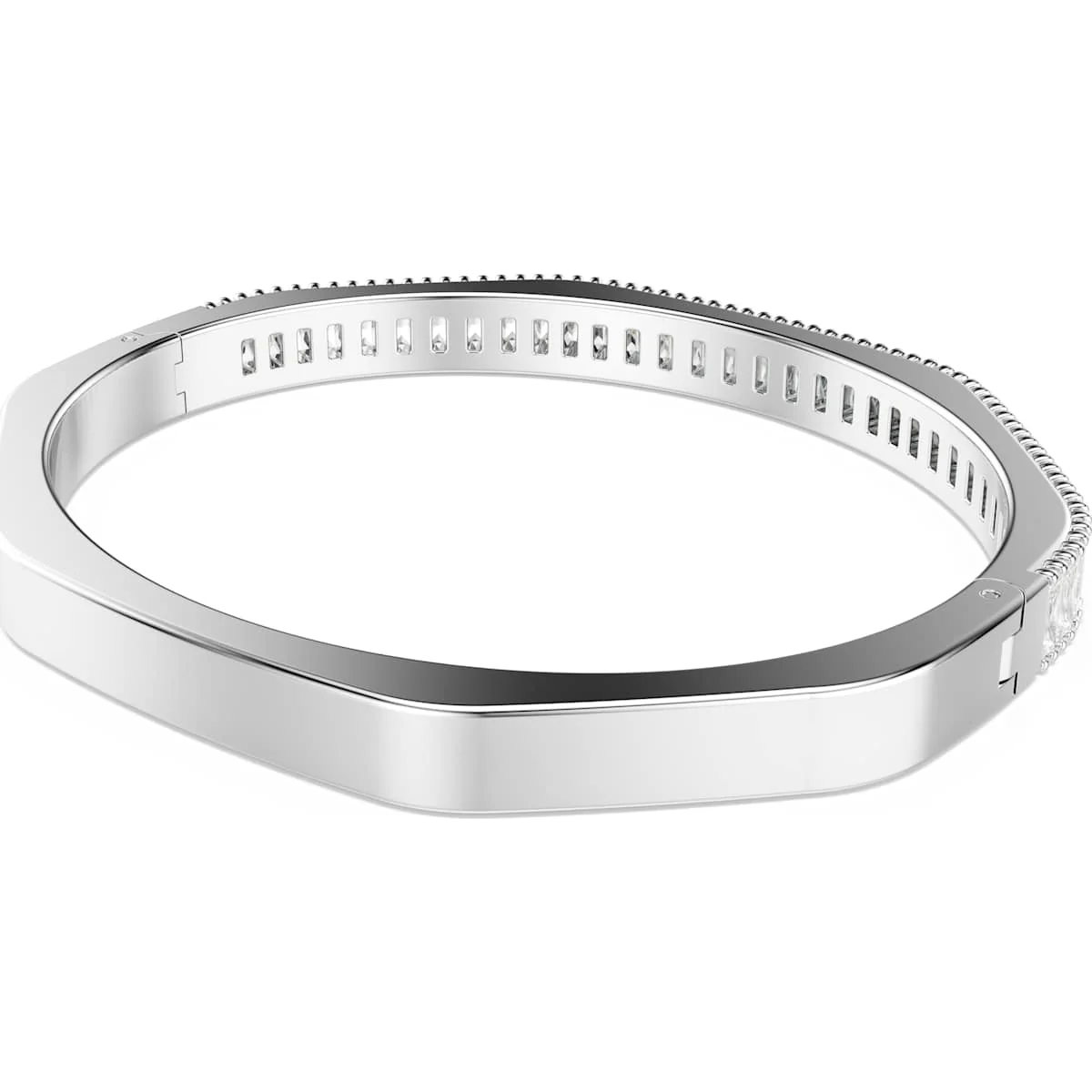 Matrix bangle Baguette cut, White, Rhodium plated - Image 5