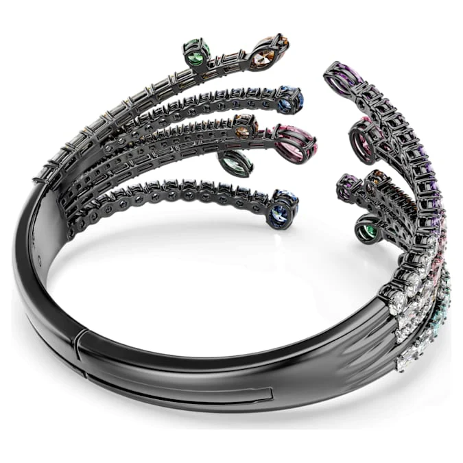 Matrix bangle, Mixed cuts, Bouquet, Multicolored, Ruthenium plated - Image 4