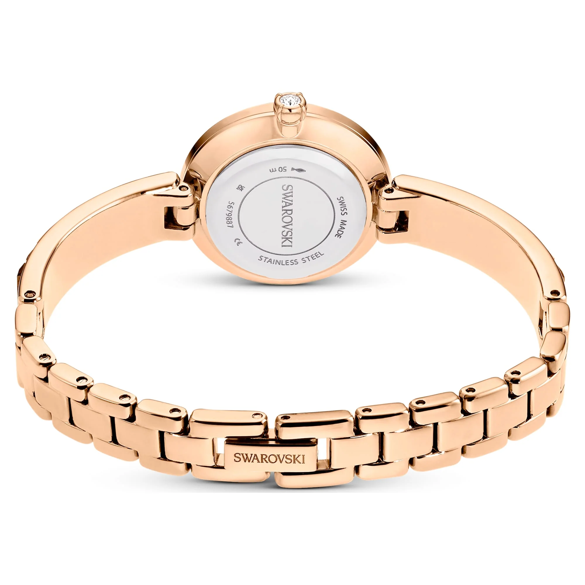 Matrix Bangle watch Swiss Made, Crystal bracelet, Gray, Rose gold-tone finish - Image 3