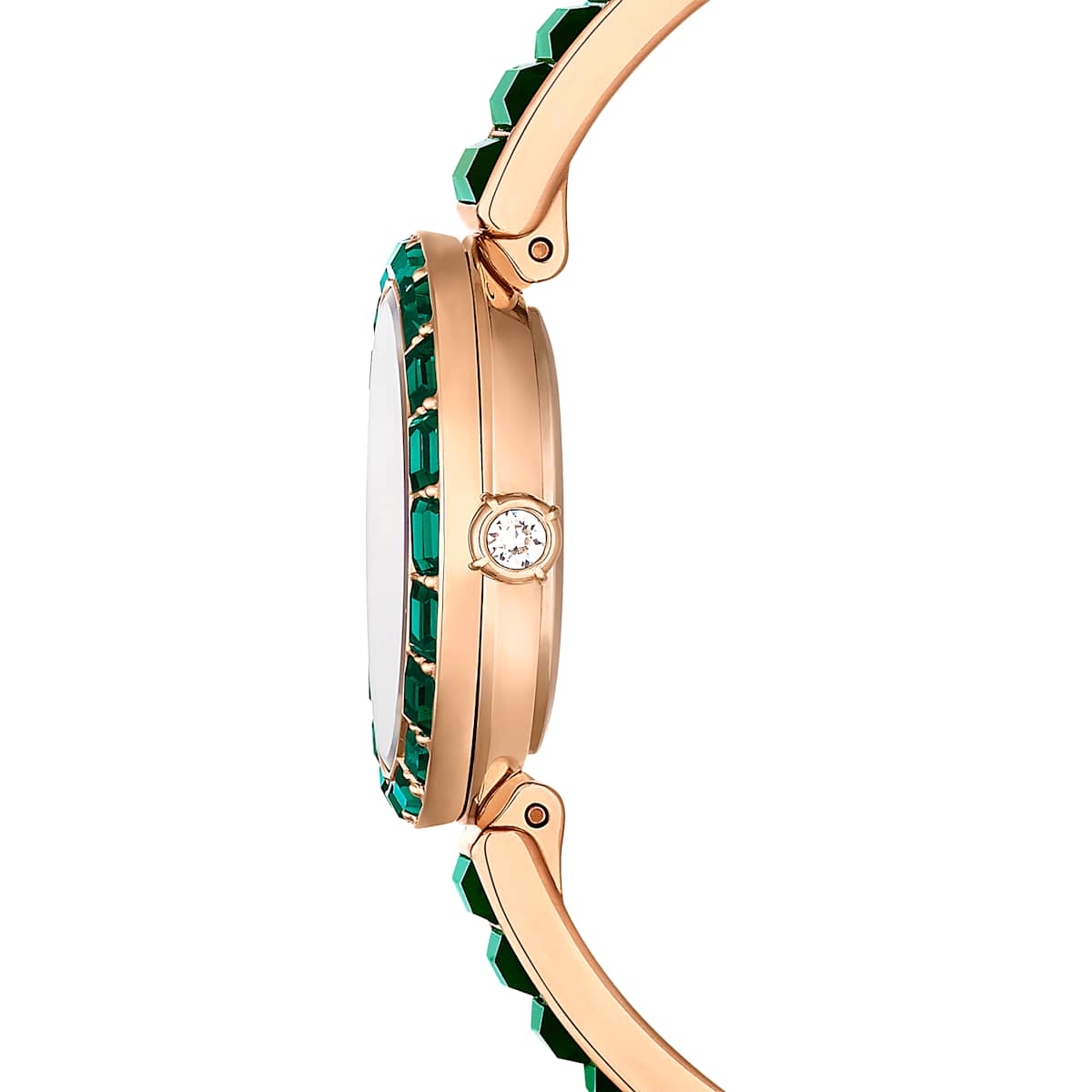 Matrix Bangle watch, Swiss Made, Crystal bracelet, Green, Champagne gold-tone finish - Image 5