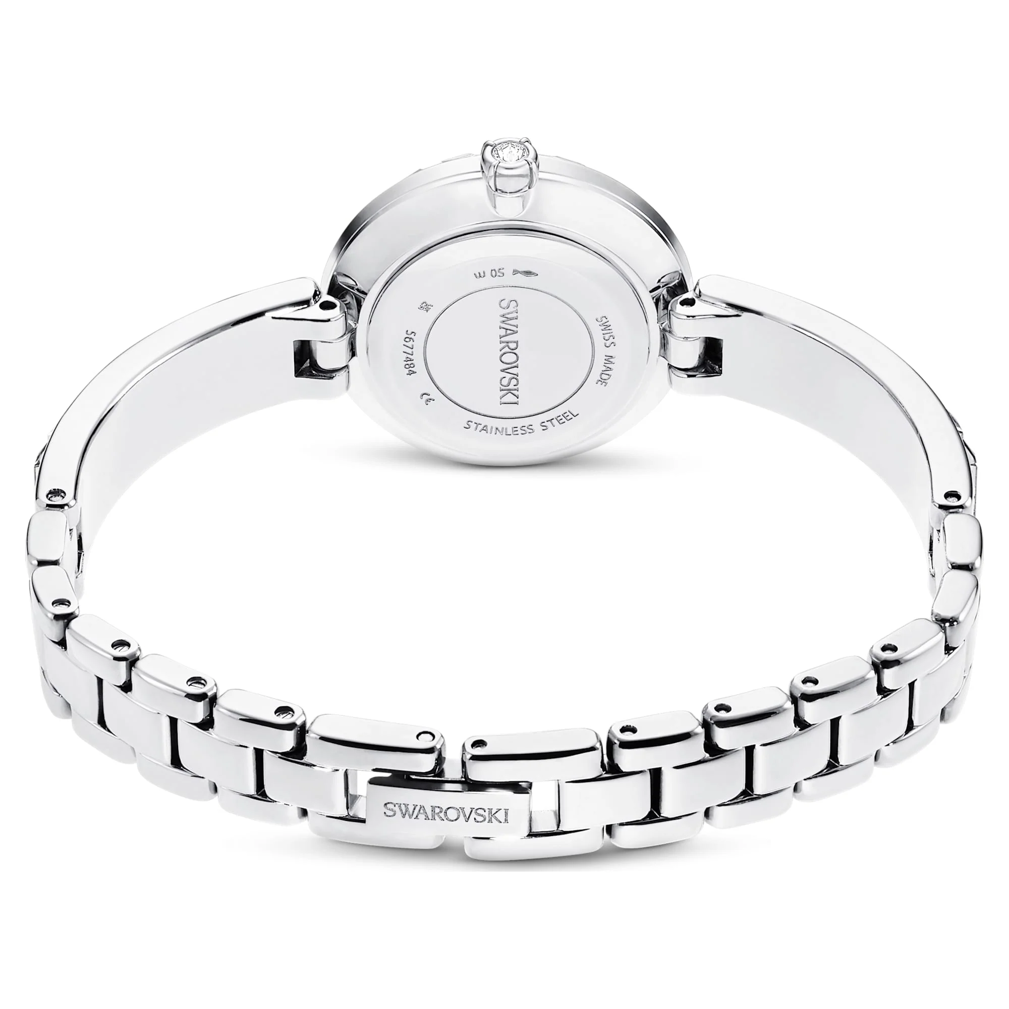 Matrix Bangle watch Swiss Made, Crystal bracelet, Silver tone, Stainless Steel - Image 3