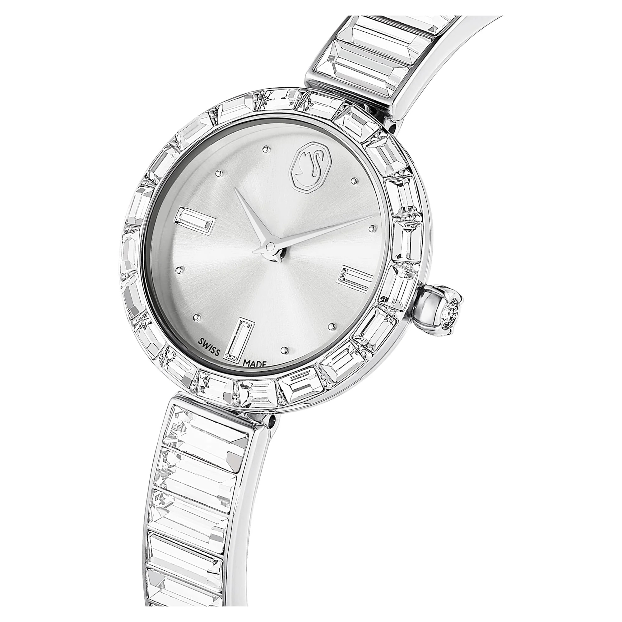 Matrix Bangle watch Swiss Made, Crystal bracelet, Silver tone, Stainless Steel - Image 4