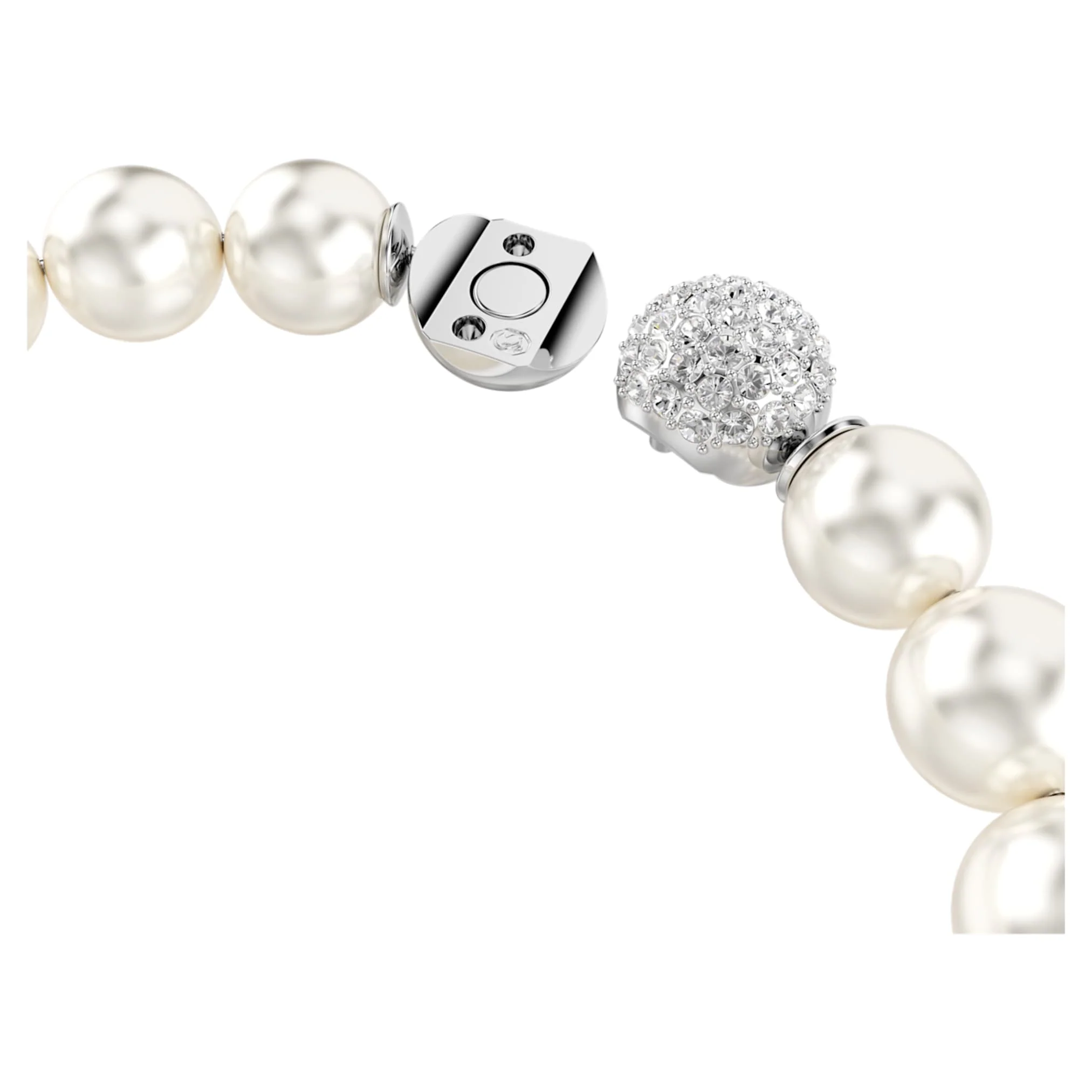 Matrix bracelet Crystal pearl, White, Rhodium plated - Image 3