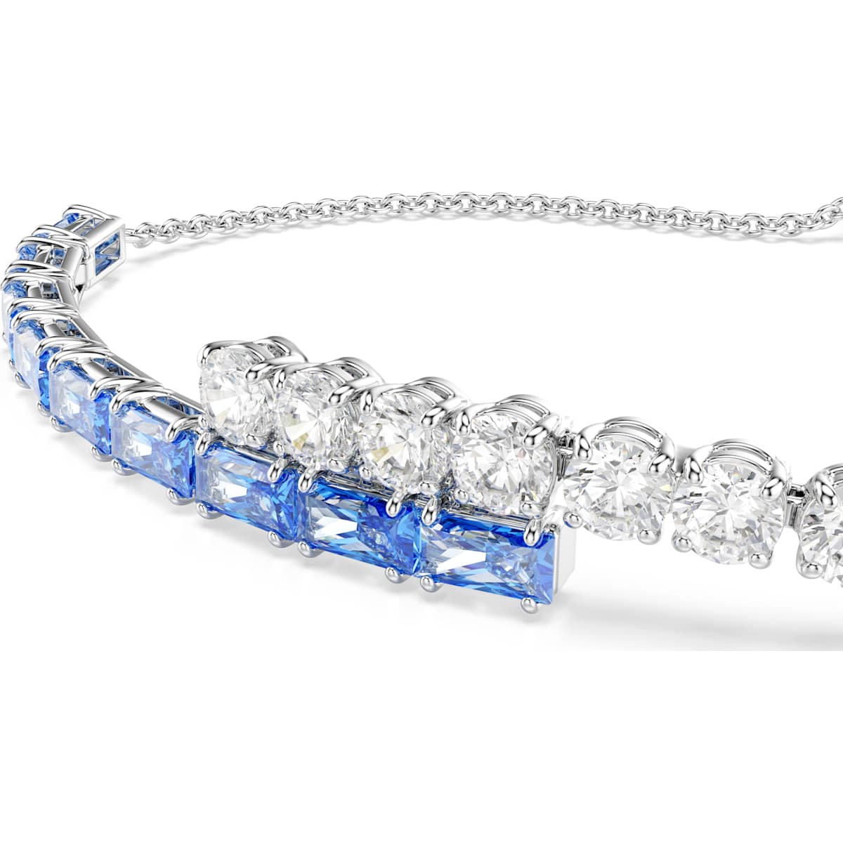 Matrix bracelet, Mixed cuts, Blue, Rhodium plated - Image 4