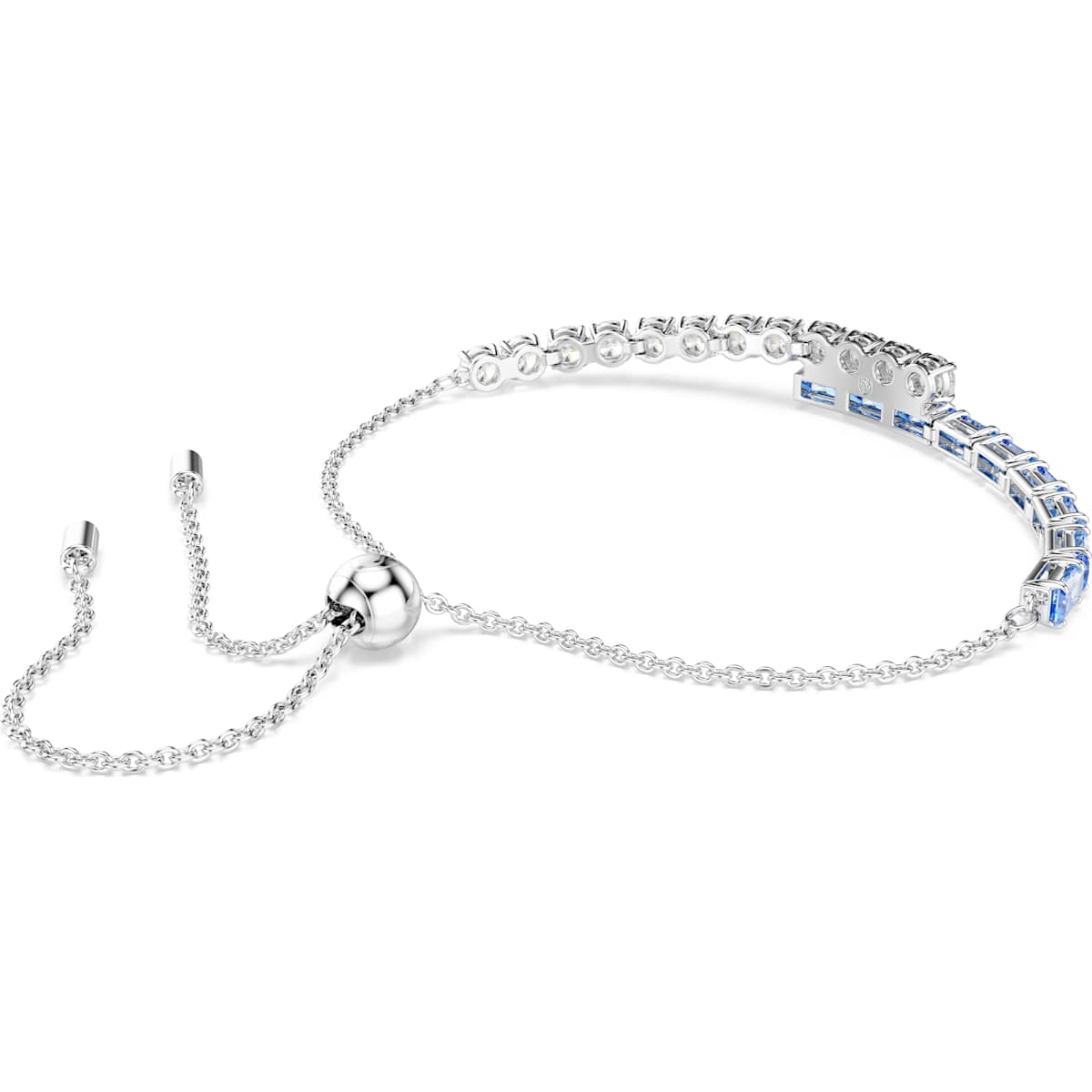 Matrix bracelet, Mixed cuts, Blue, Rhodium plated - Image 5