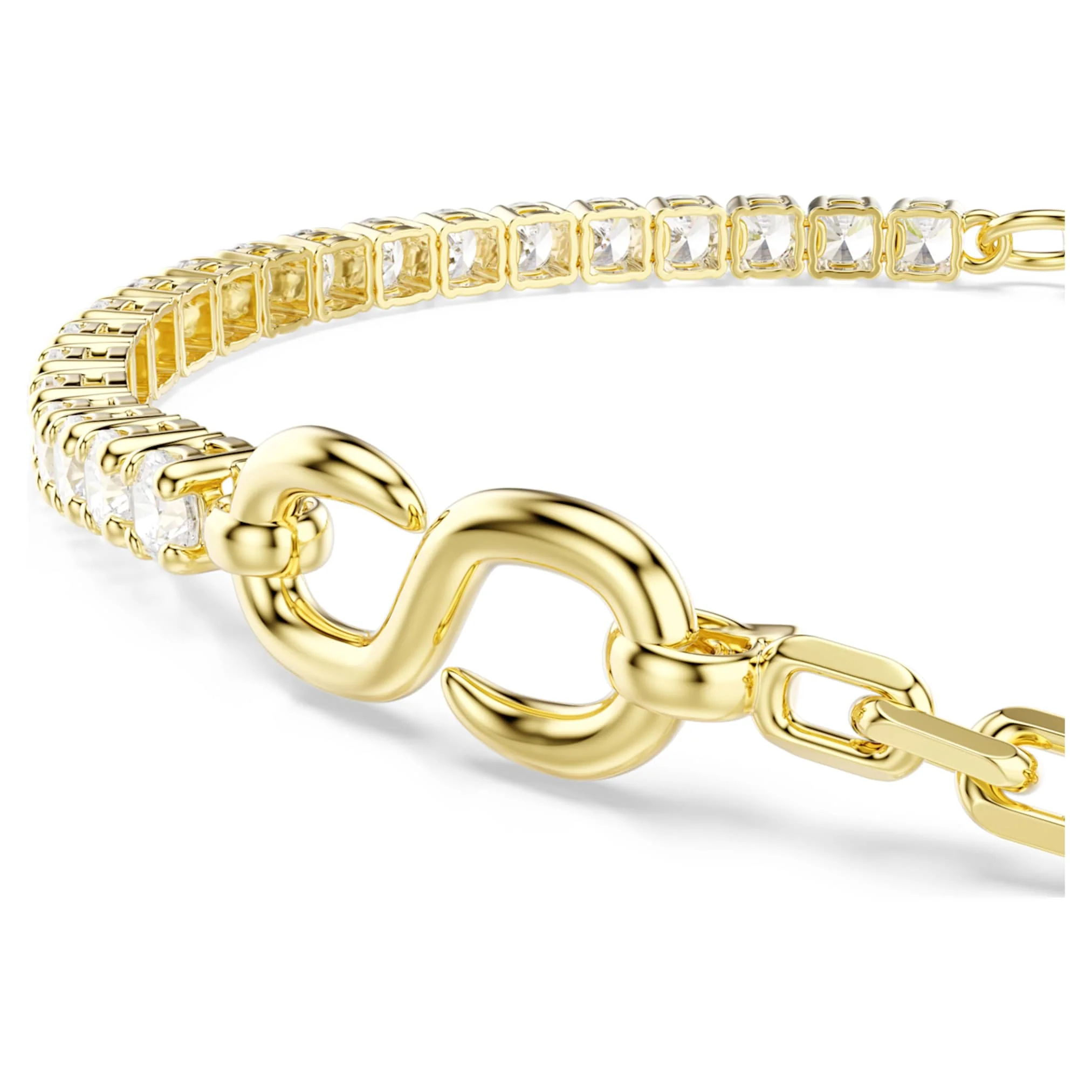 Matrix bracelet Round cut, White, 18K gold finish - Image 2