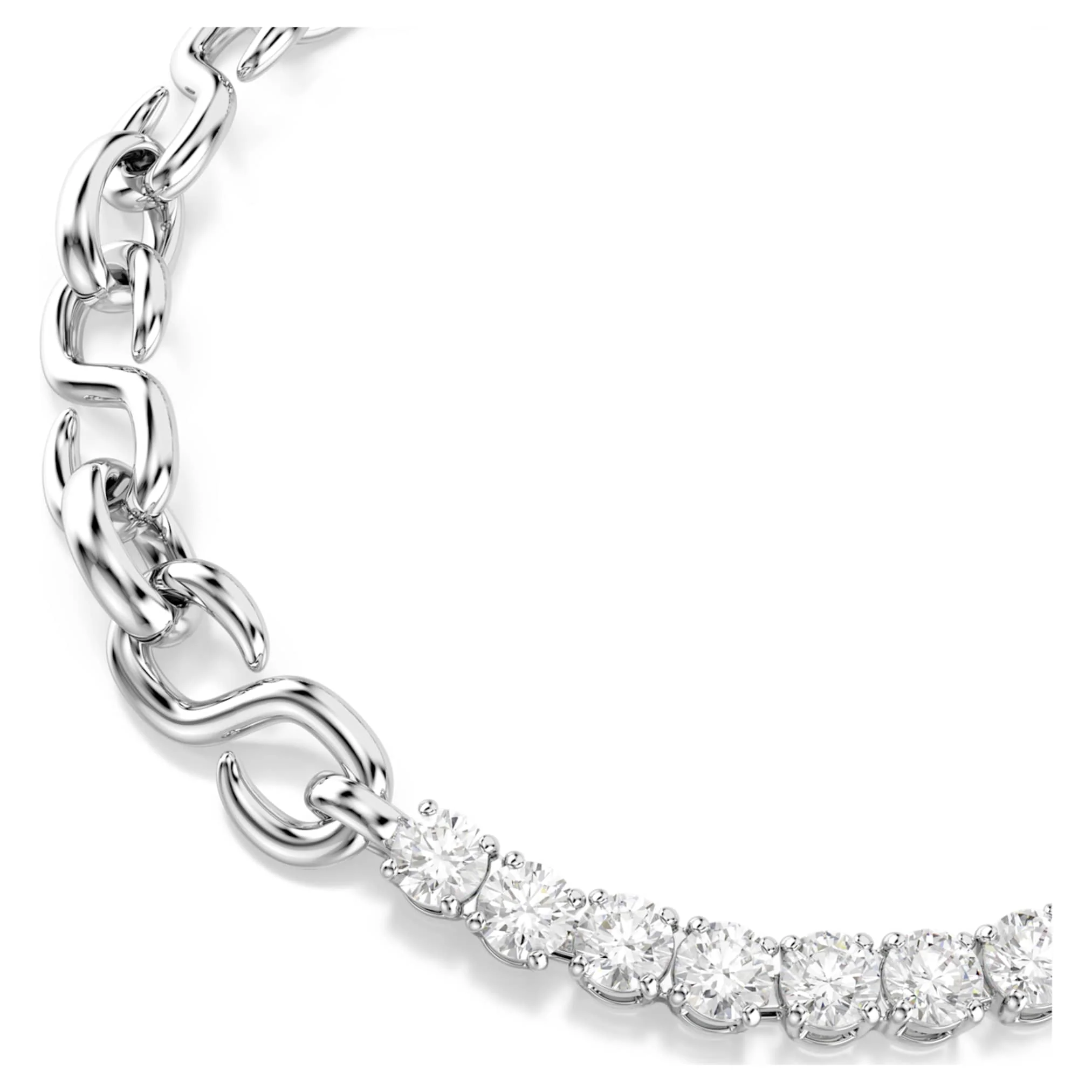 Matrix bracelet Round cut, White, Rhodium plated - Image 2