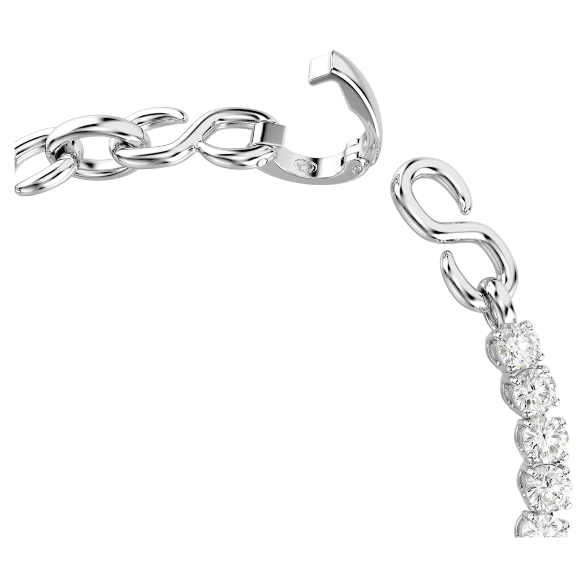 Matrix bracelet Round cut, White, Rhodium plated - Image 3