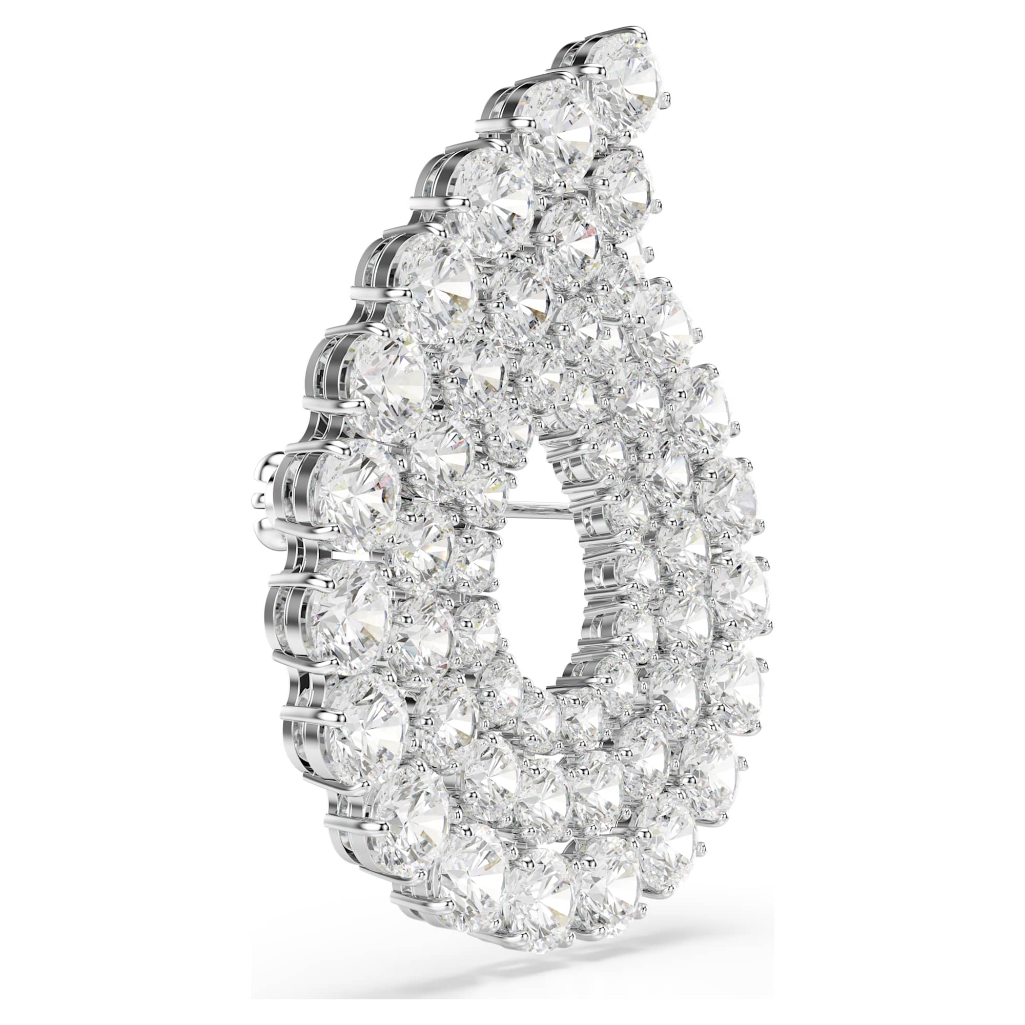 Matrix brooch Round cut, White, Rhodium plated - Image 3