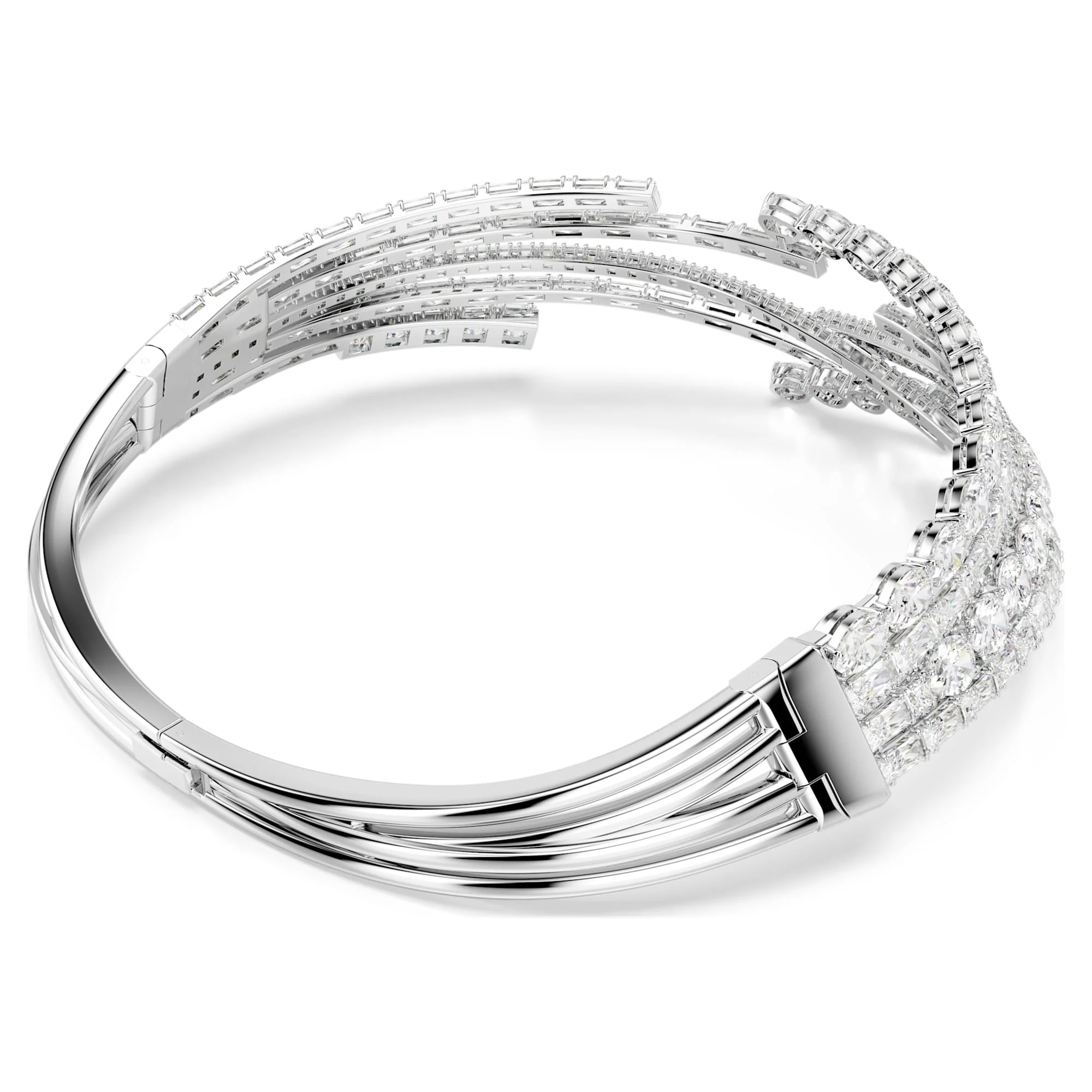 Matrix choker Mixed cuts, White, Rhodium plated - Image 5