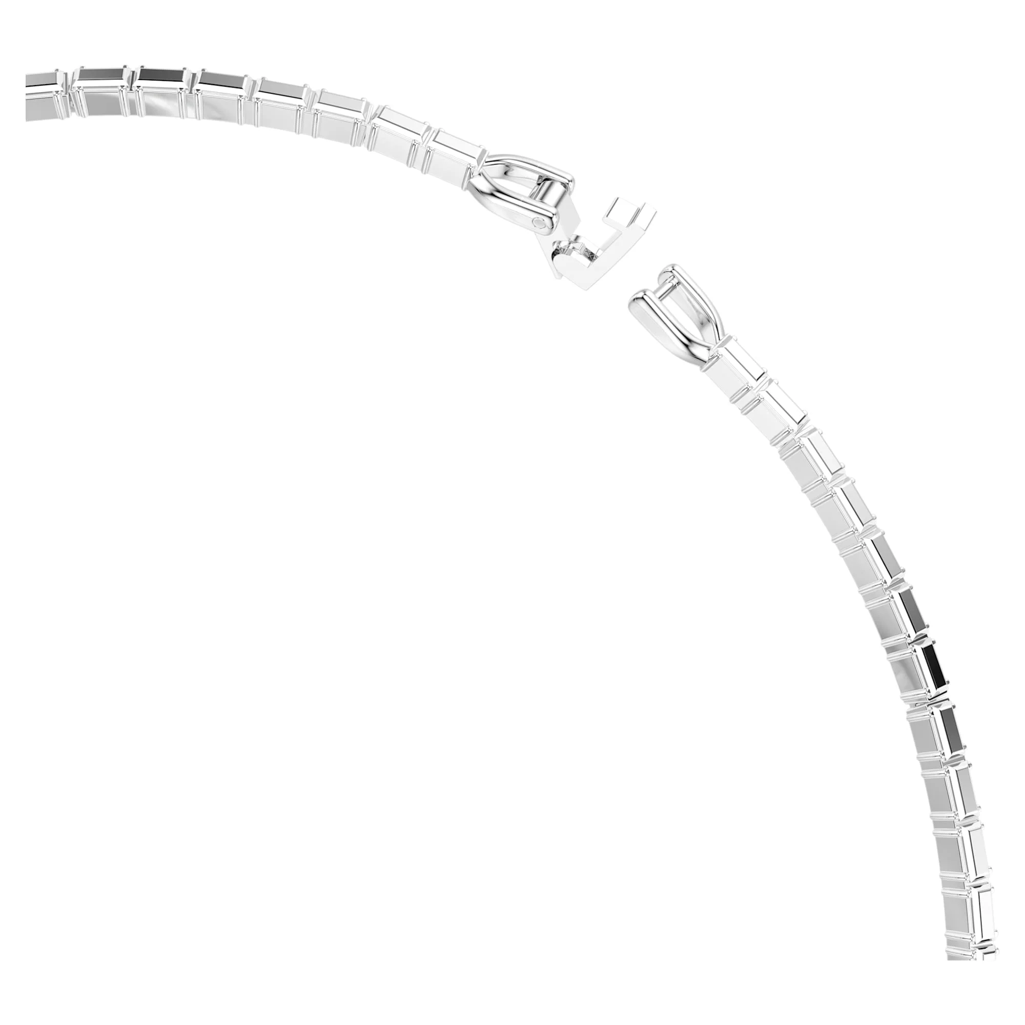 Matrix necklace Baguette cut, White, Rhodium plated - Image 3