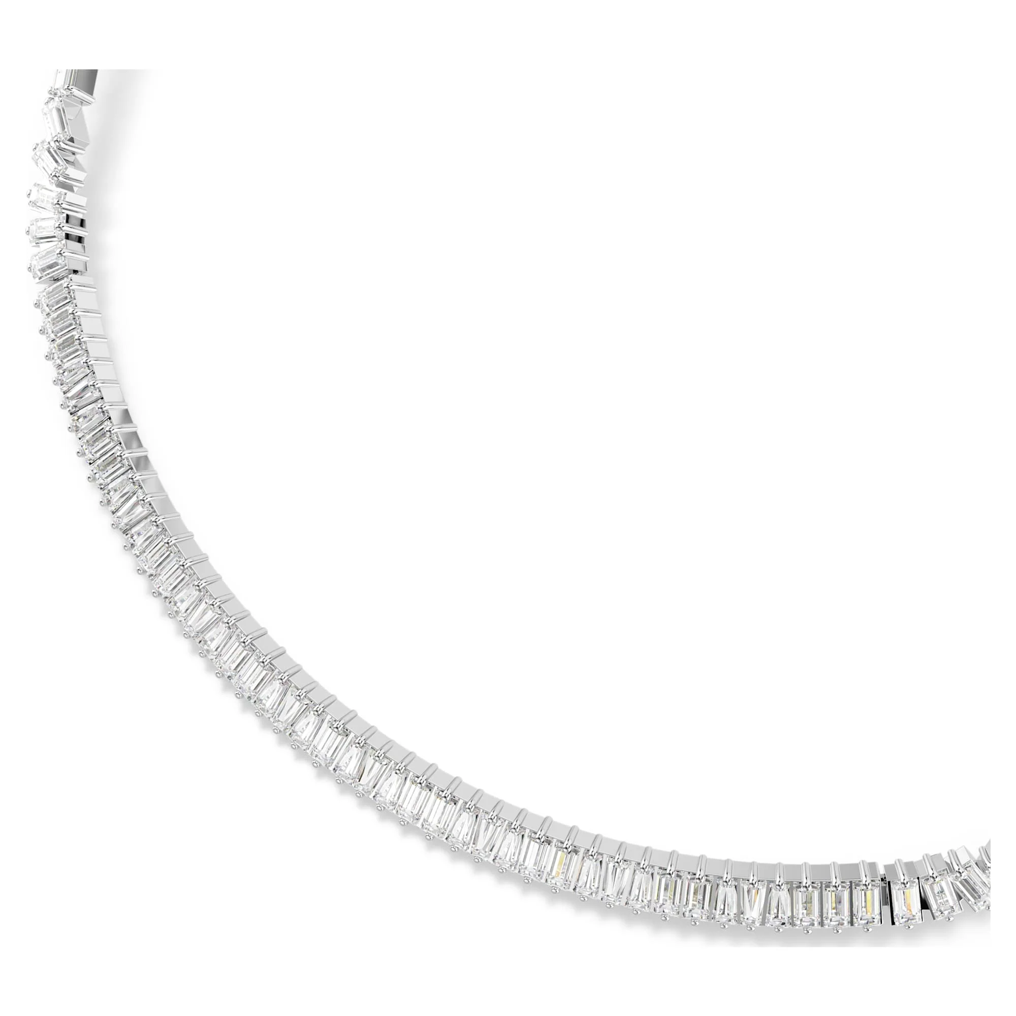 Matrix necklace Baguette cut, White, Rhodium plated - Image 4