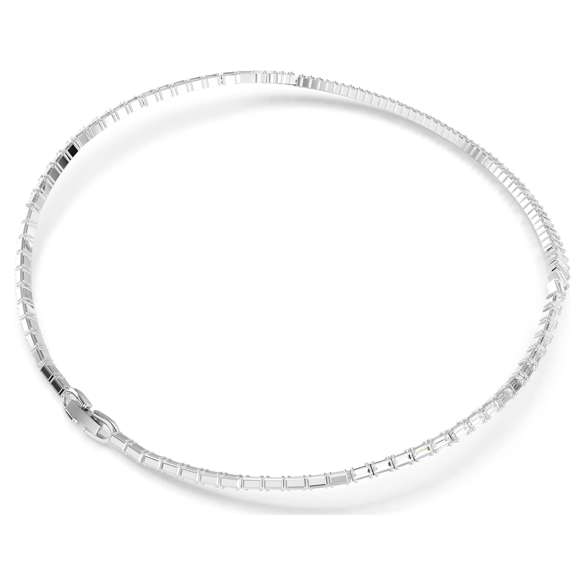 Matrix necklace Baguette cut, White, Rhodium plated - Image 5
