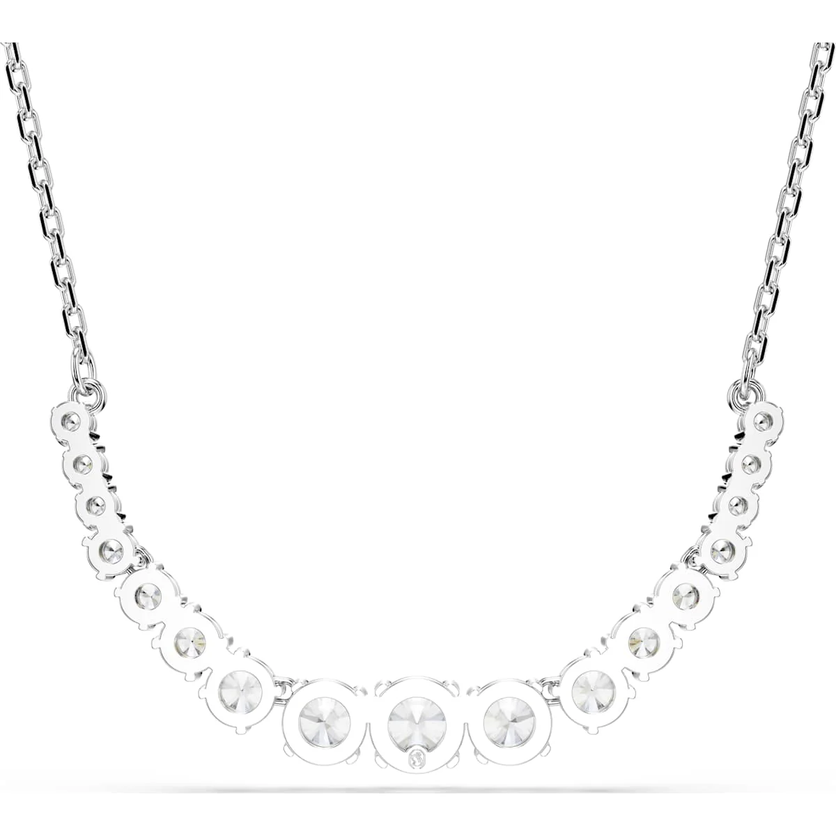 Matrix necklace Gradient of round cuts, White, Rhodium plated - Image 4