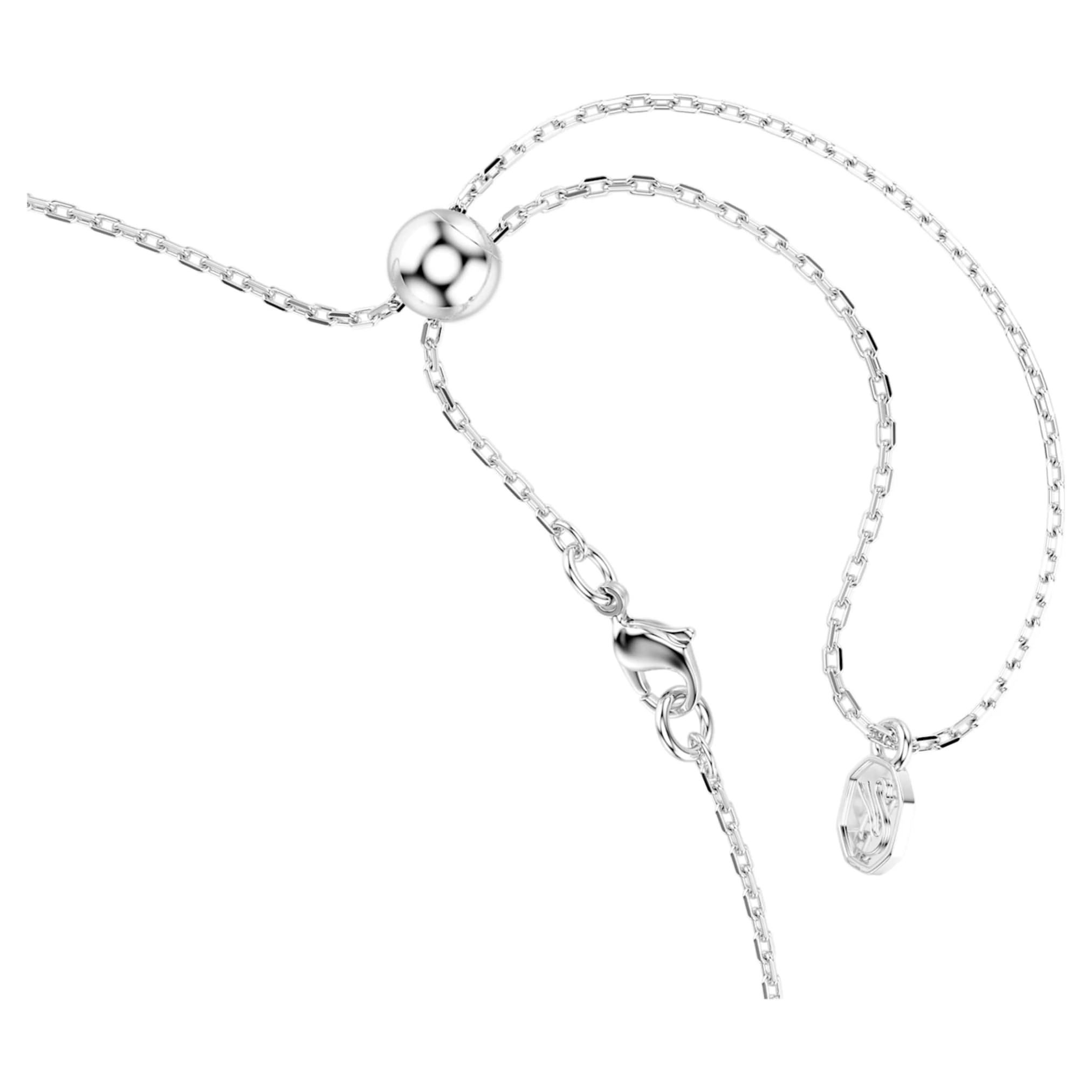 Matrix necklace Round cut, White, Rhodium plated - Image 3
