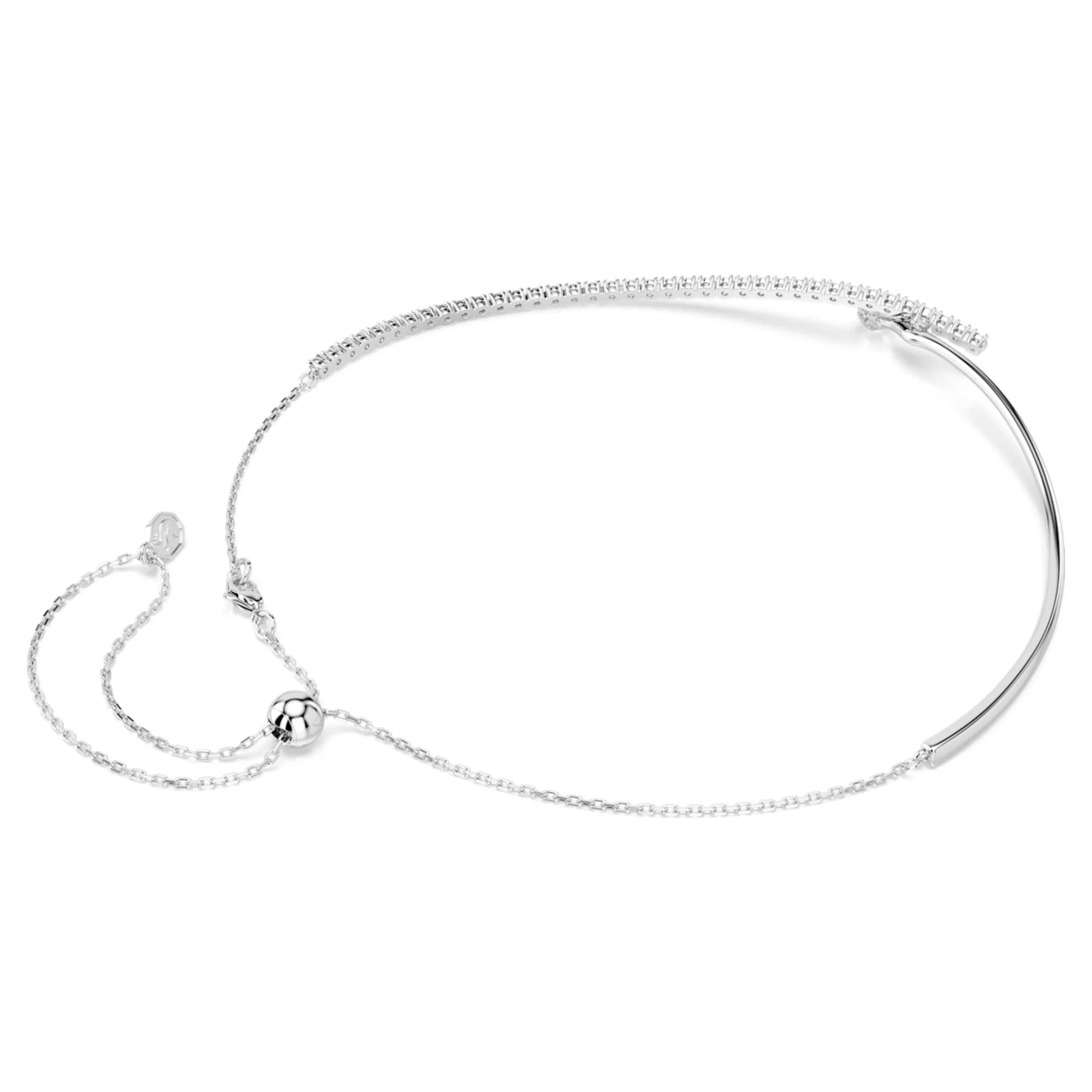 Matrix necklace Round cut, White, Rhodium plated - Image 4