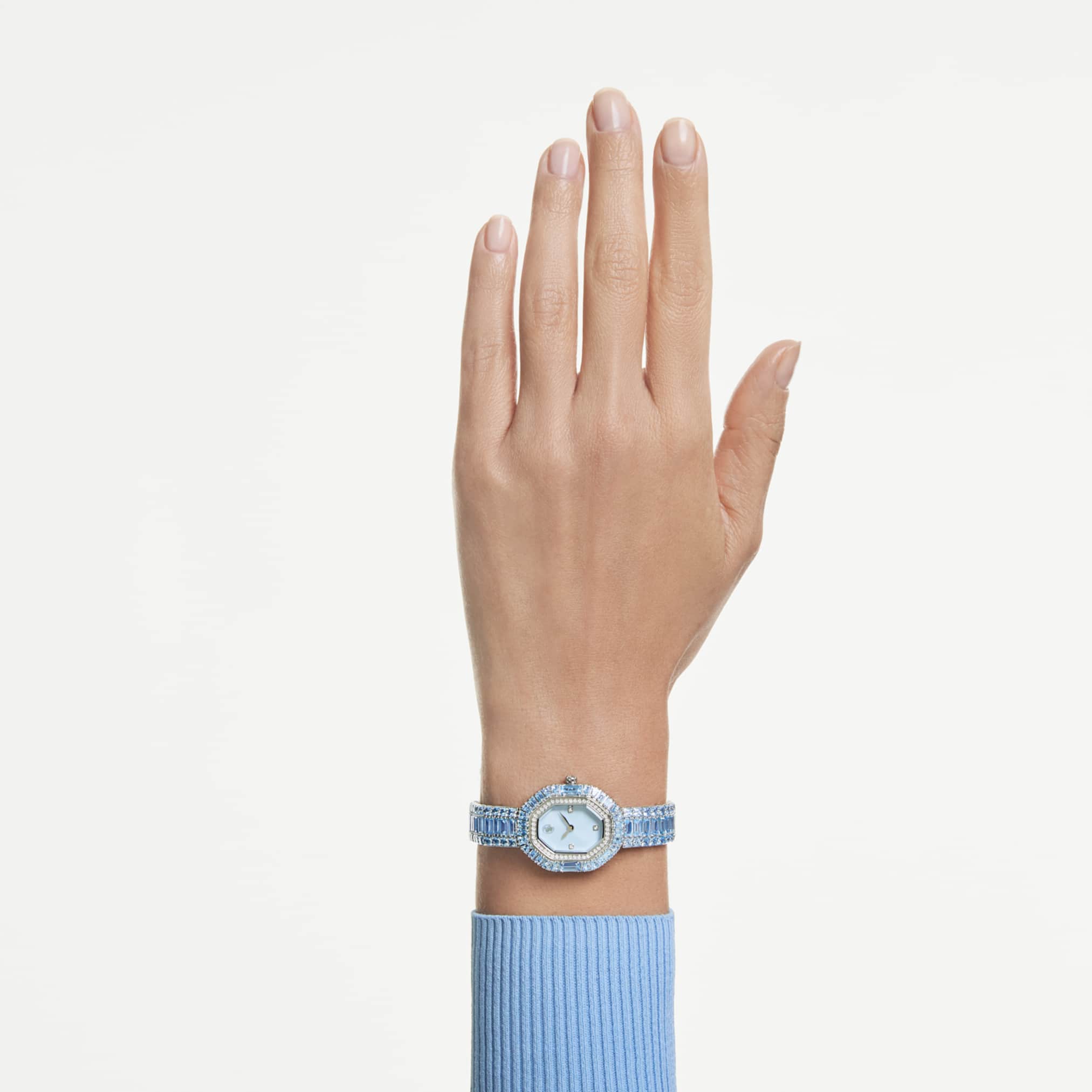 Matrix octagon watch Baguette cut, Metal bracelet, Blue, Stainless steel - Image 6