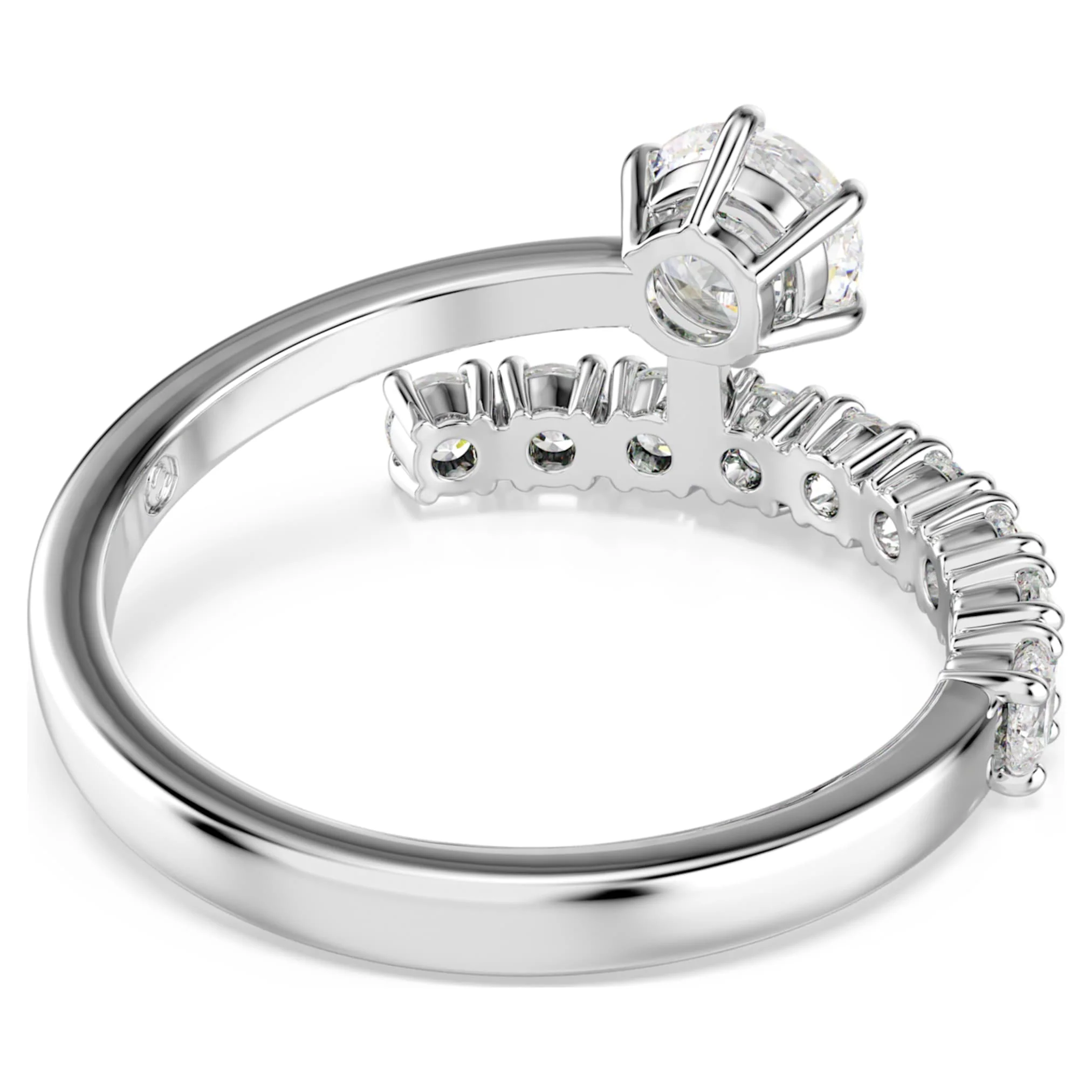 Matrix open ring Round cut, White, Rhodium plated - Image 4