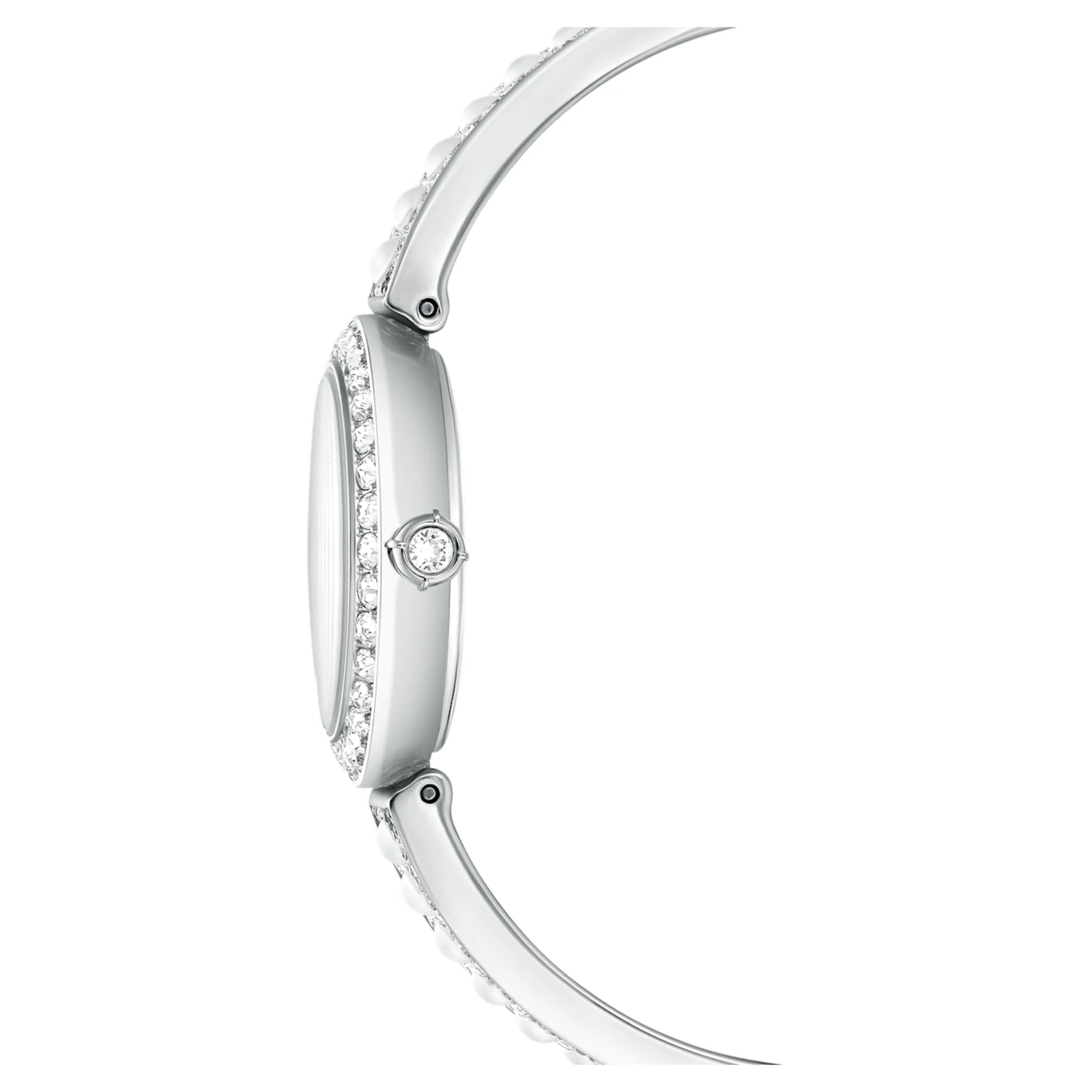 Matrix pearl bangle watch Swiss Made, Crystal bracelet, White, Stainless steel - Image 5