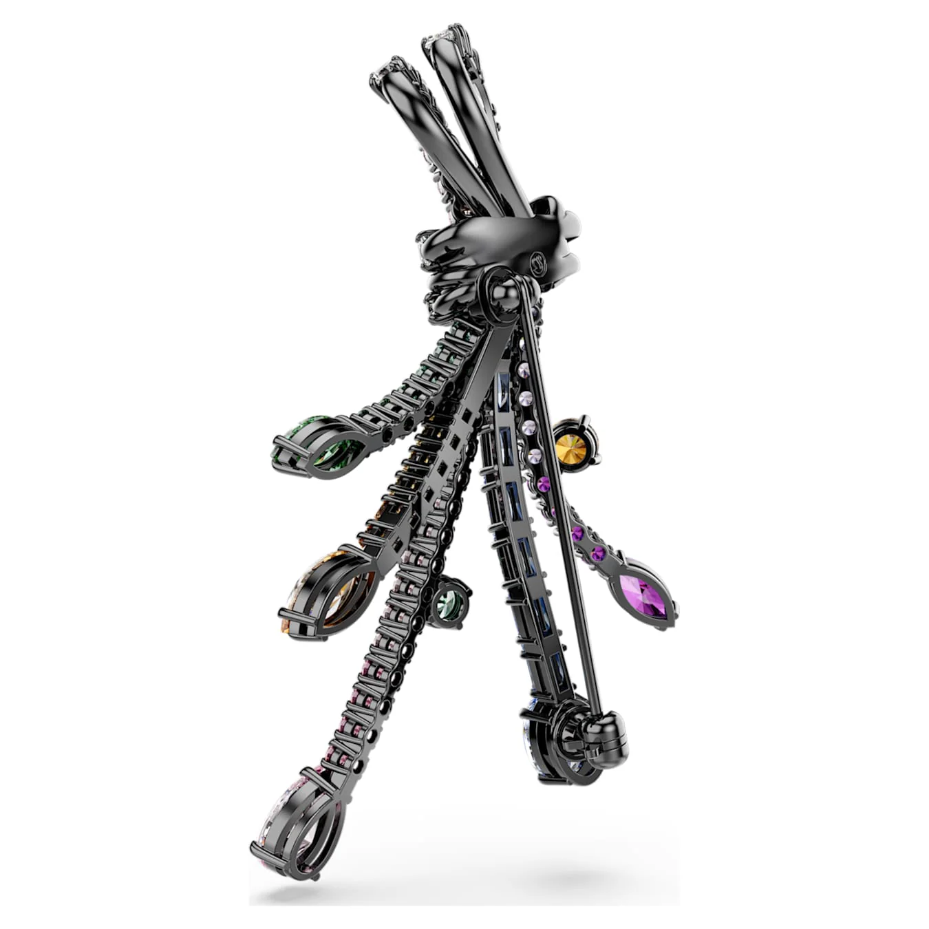 Matrix pendant and brooch Mixed cuts, Bouquet, Multicolored, Ruthenium plated - Image 5