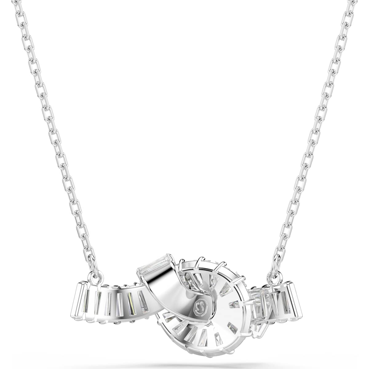 Matrix pendant, Baguette cut, Knot, White, Rhodium plated - Image 5