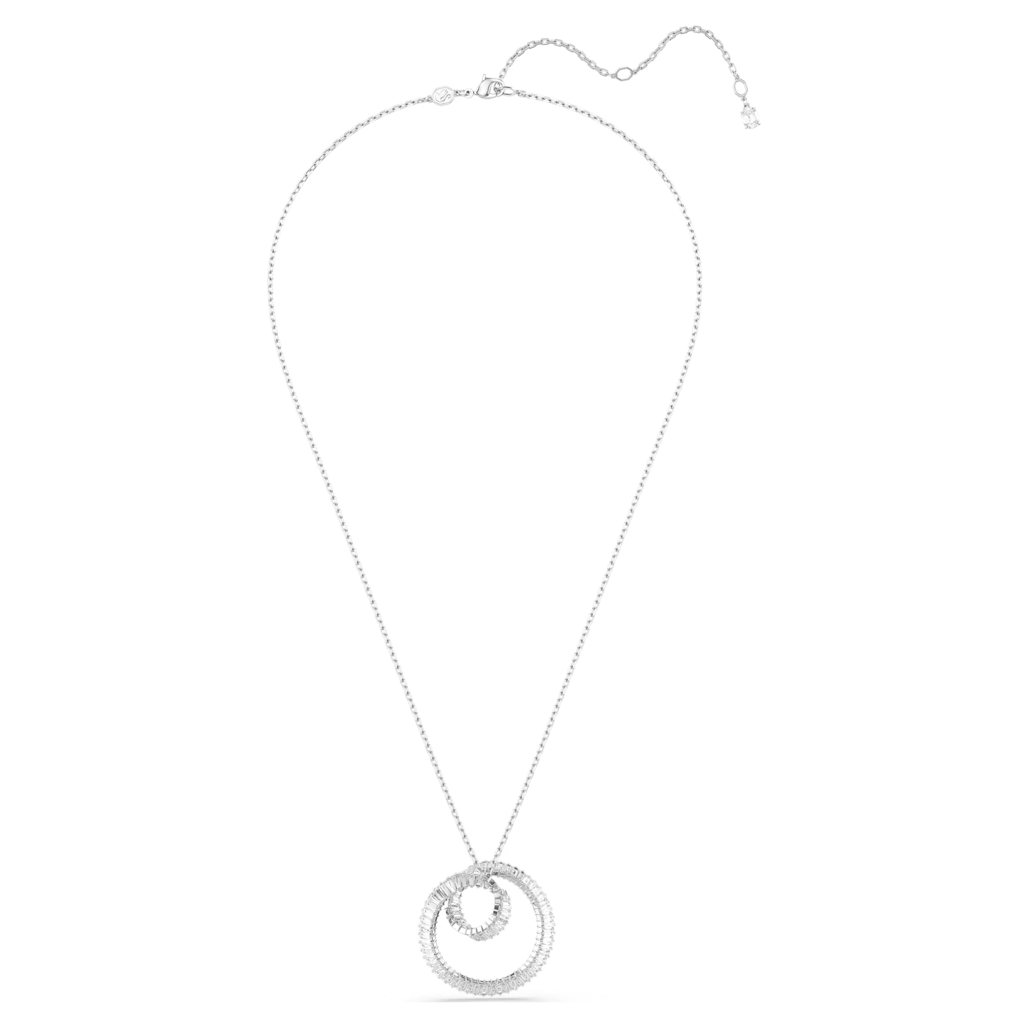 Matrix pendant Baguette cut, White, Rhodium plated - Image 2