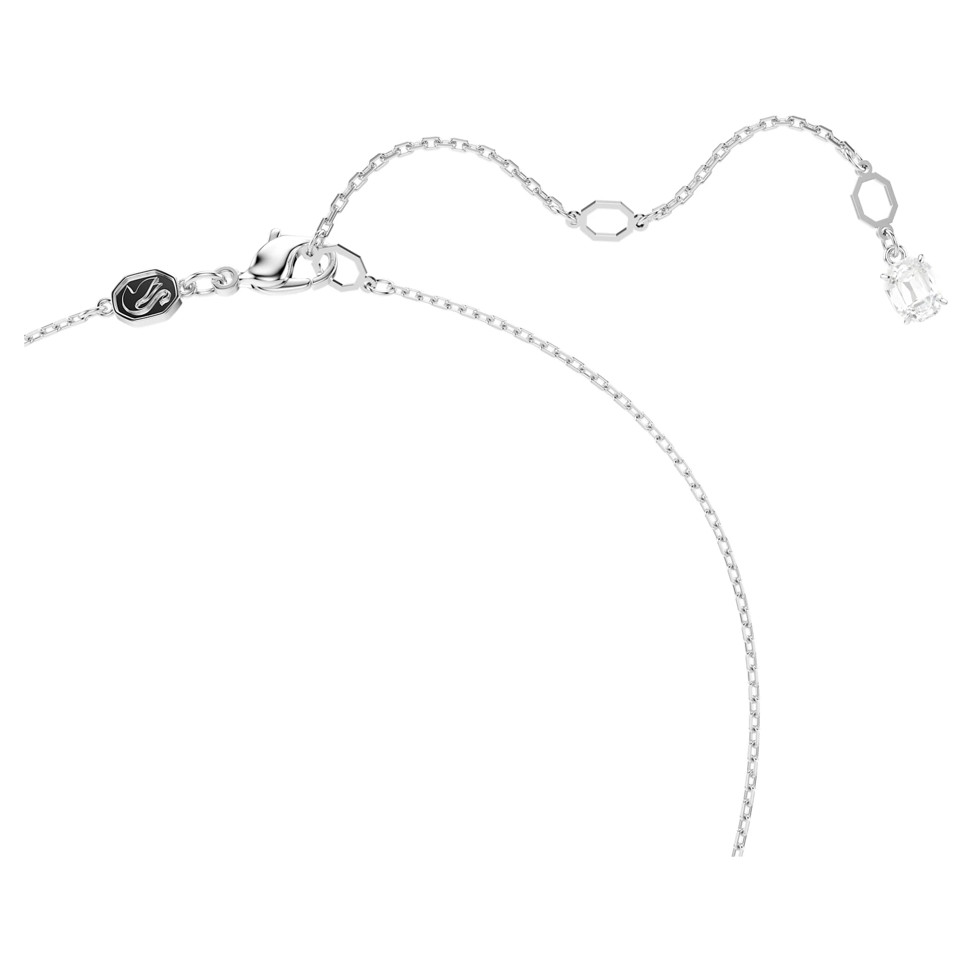 Matrix pendant Mixed cuts, White, Rhodium plated - Image 3
