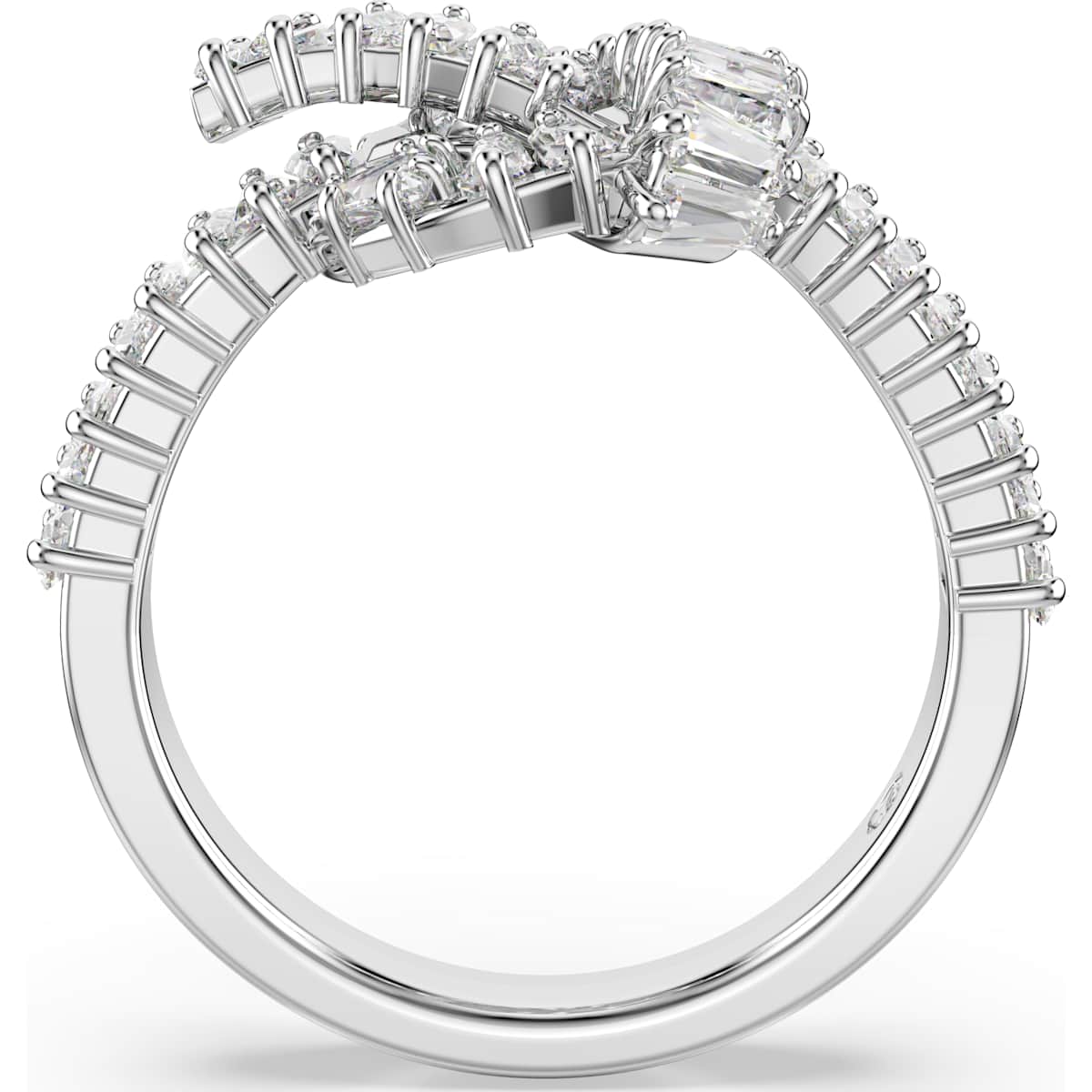 Matrix ring, Baguette cut, Knot, White, Rhodium plated - Image 3