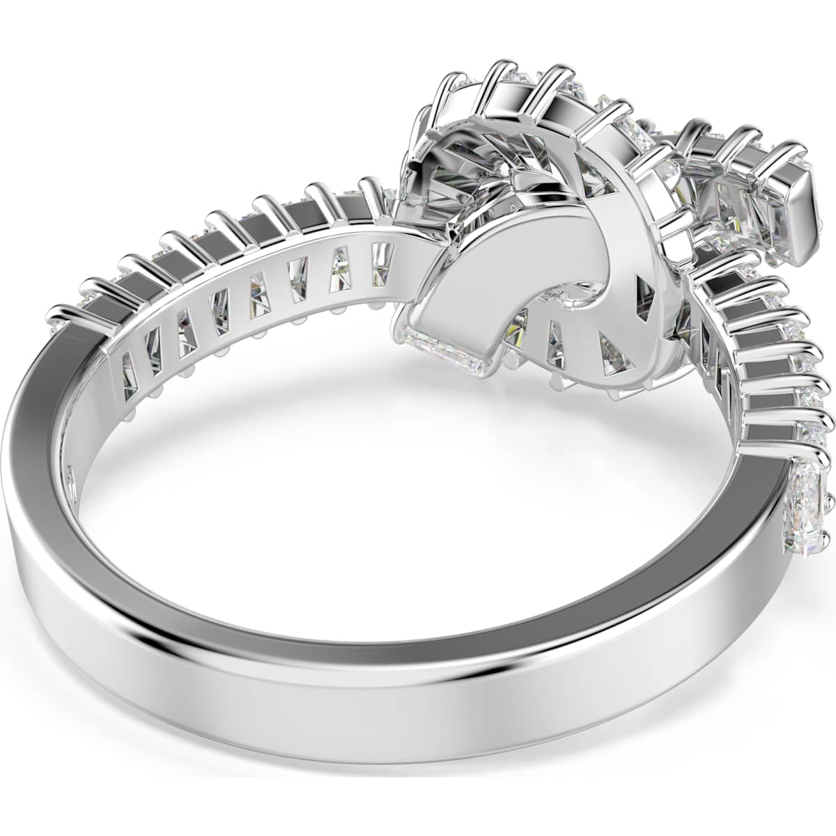Matrix ring, Baguette cut, Knot, White, Rhodium plated - Image 4