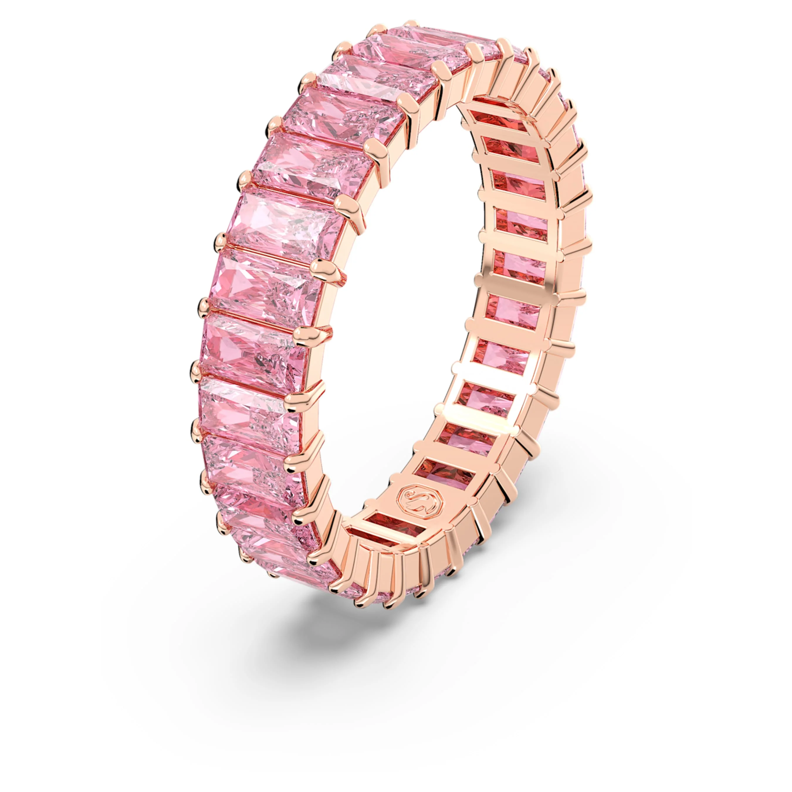 Matrix ring Baguette cut, Pink, Rose gold-tone plated - Image 4