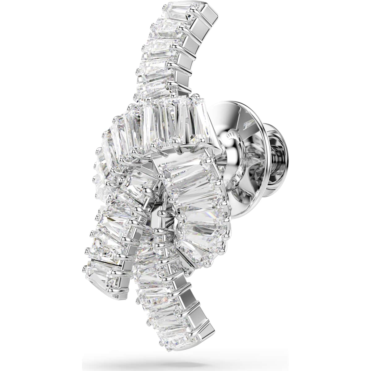 Matrix tack pin, Baguette cut, Knot, White, Rhodium plated - Image 2