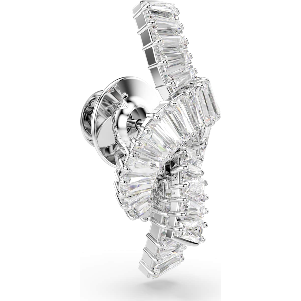 Matrix tack pin, Baguette cut, Knot, White, Rhodium plated - Image 3
