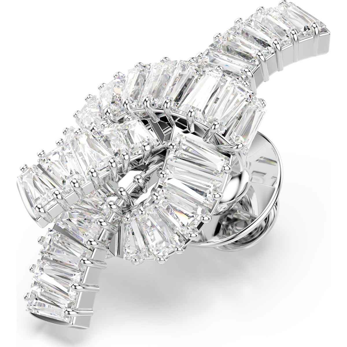Matrix tack pin, Baguette cut, Knot, White, Rhodium plated - Image 4