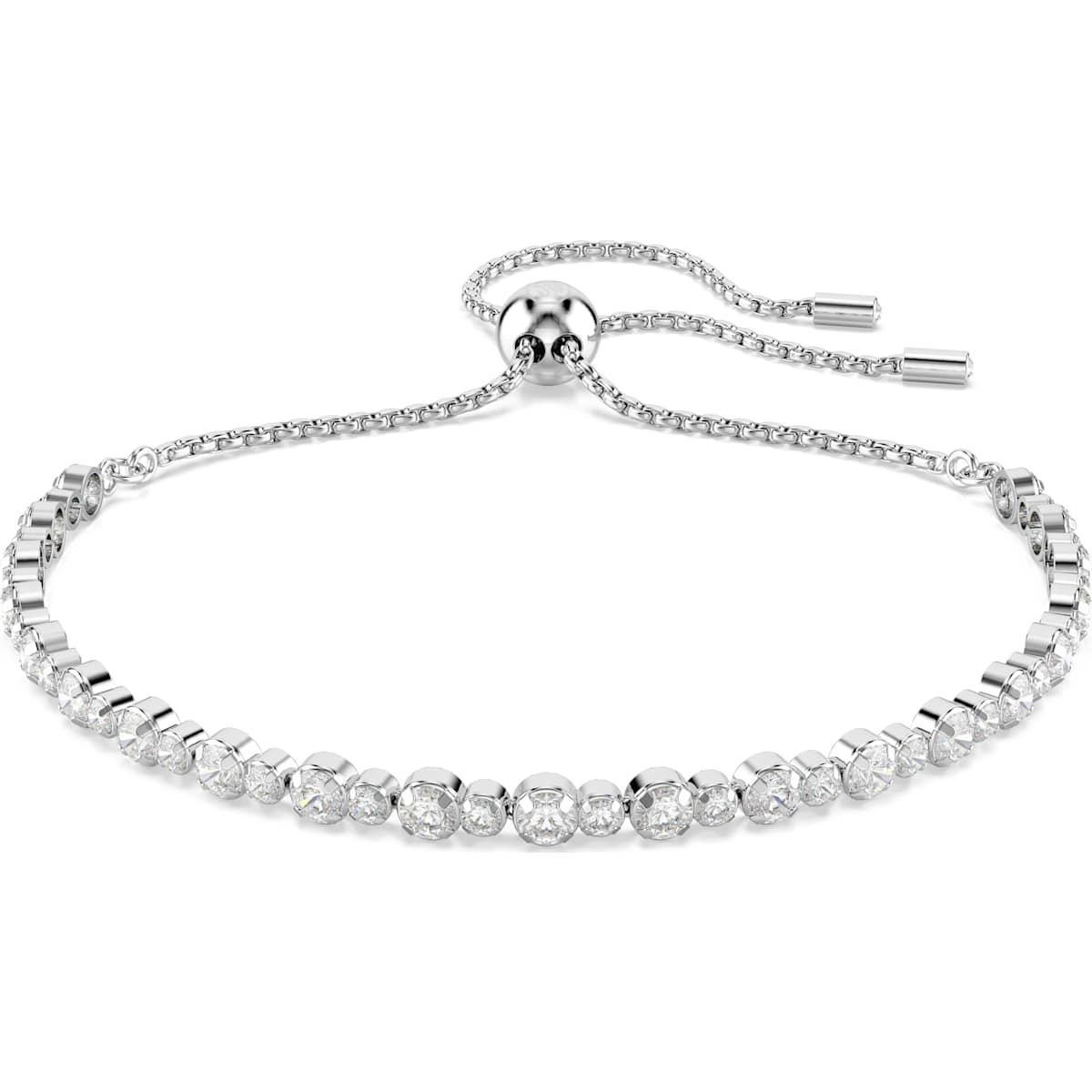 Matrix Tennis bracelet Mixed round cuts, White, Rhodium plated