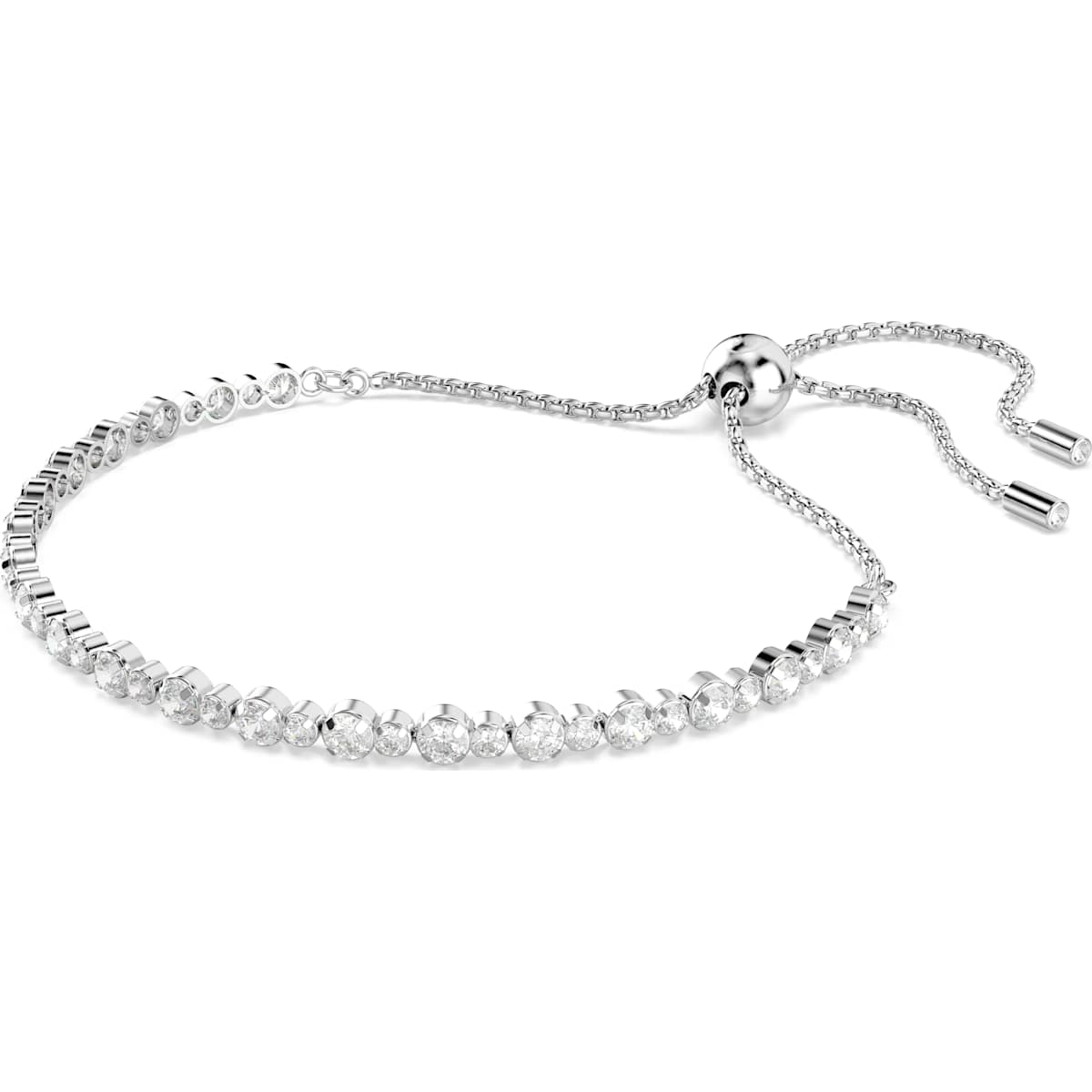 Matrix Tennis bracelet Mixed round cuts, White, Rhodium plated - Image 2