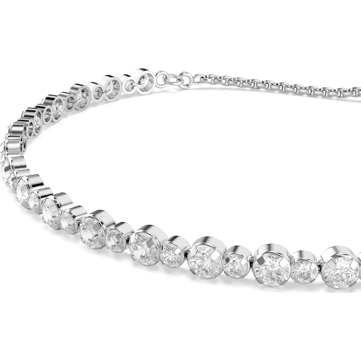 Matrix Tennis bracelet Mixed round cuts, White, Rhodium plated - Image 4