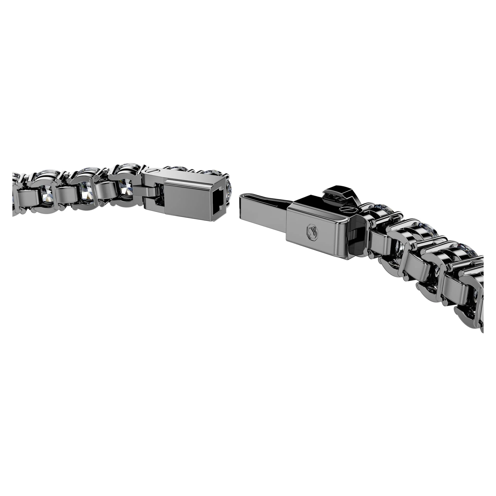 Matrix Tennis bracelet Round cut, Gray, Ruthenium plated - Image 3