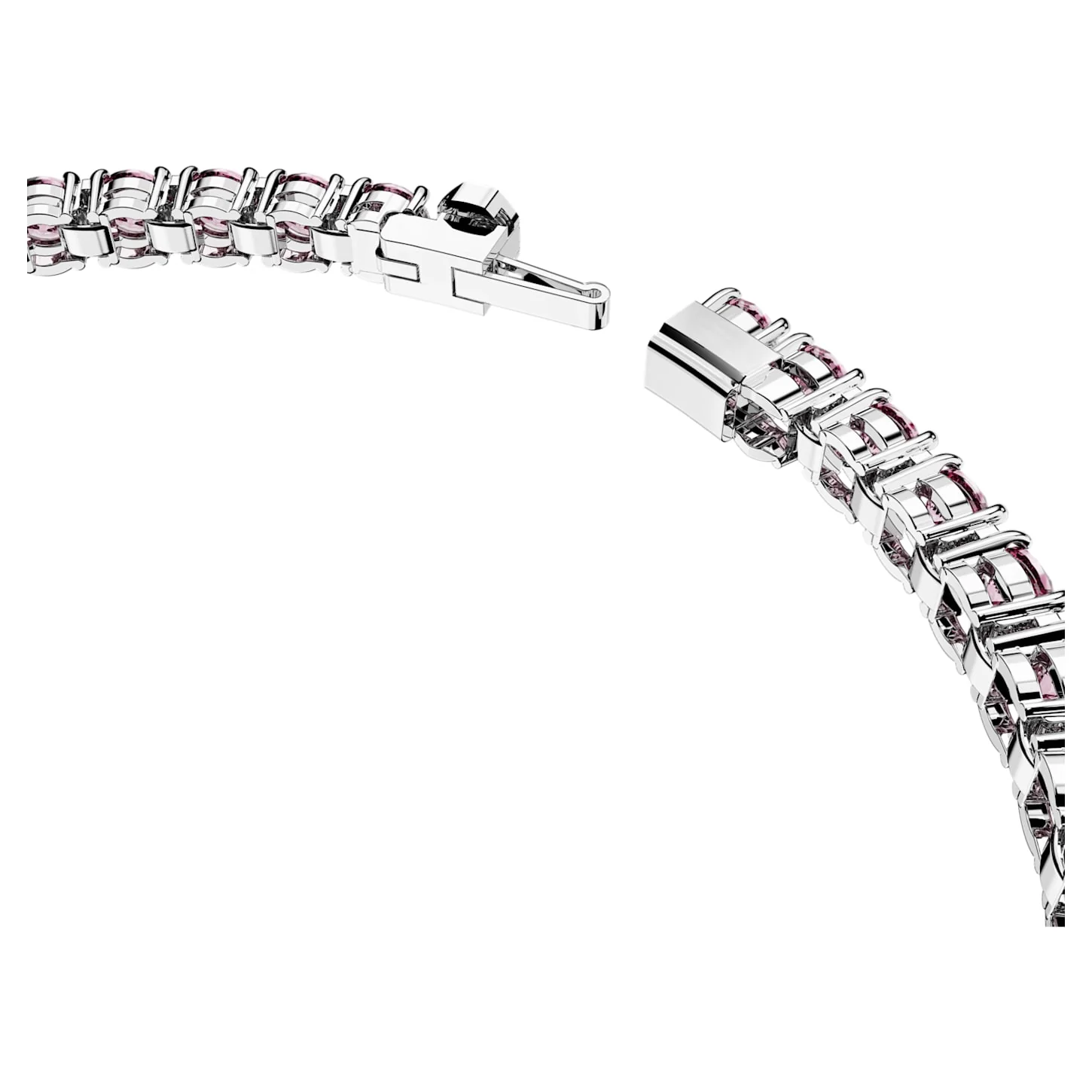 Matrix Tennis bracelet Round cut, Pink, Rhodium plated - Image 3