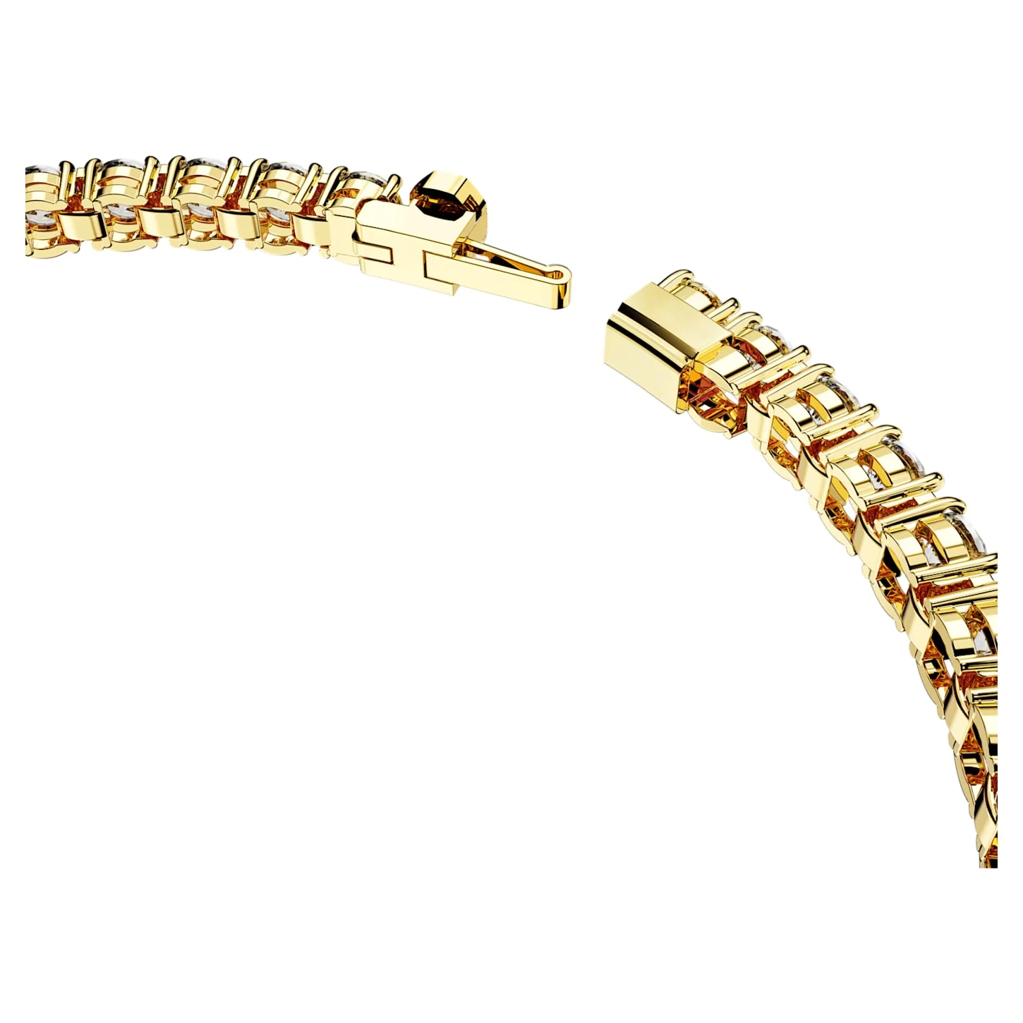 Matrix Tennis bracelet Round cut, White, Gold-tone plated - Image 3