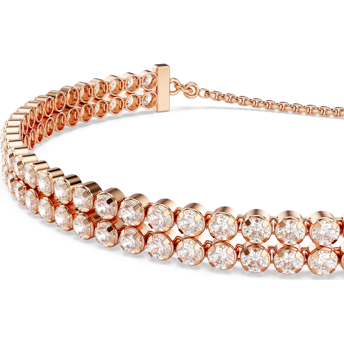 Matrix Tennis bracelet Round cut, White, Rose gold-tone plated - Image 2