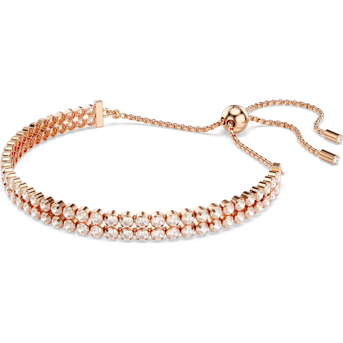 Matrix Tennis bracelet Round cut, White, Rose gold-tone plated - Image 3