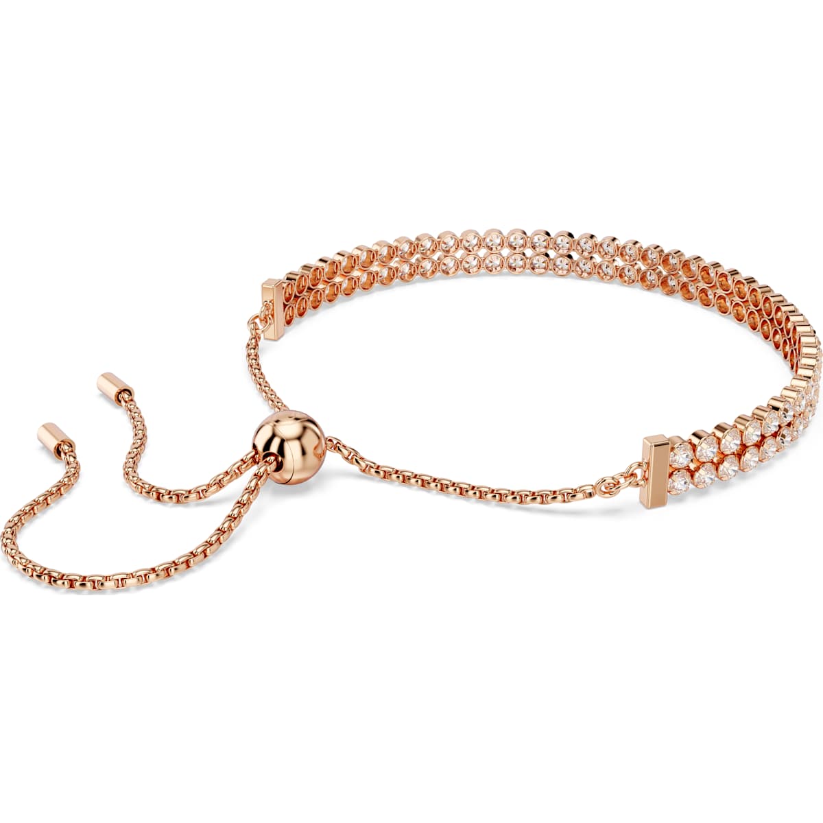 Matrix Tennis bracelet Round cut, White, Rose gold-tone plated - Image 5