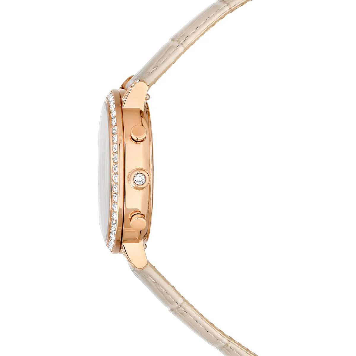 Matrix Tennis Chrono watch, Swiss Made, Leather strap, Beige, Rose gold-tone finish - Image 6