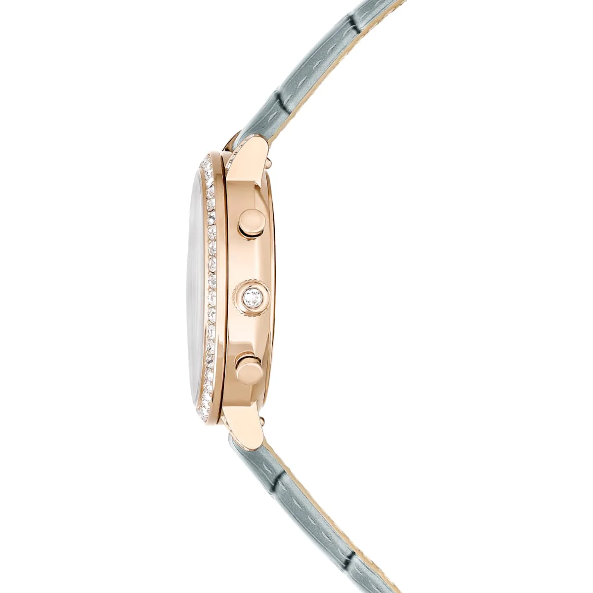 Matrix Tennis Chrono watch, Swiss Made, Leather strap, Gray, Champagne gold-tone finish - Image 5